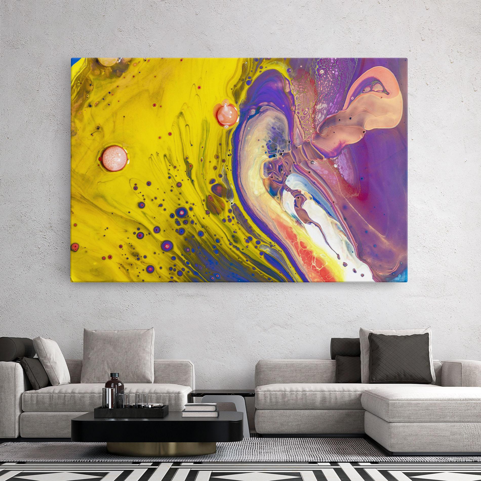 Vászonkép Colorful Liquid Marble mockup 2