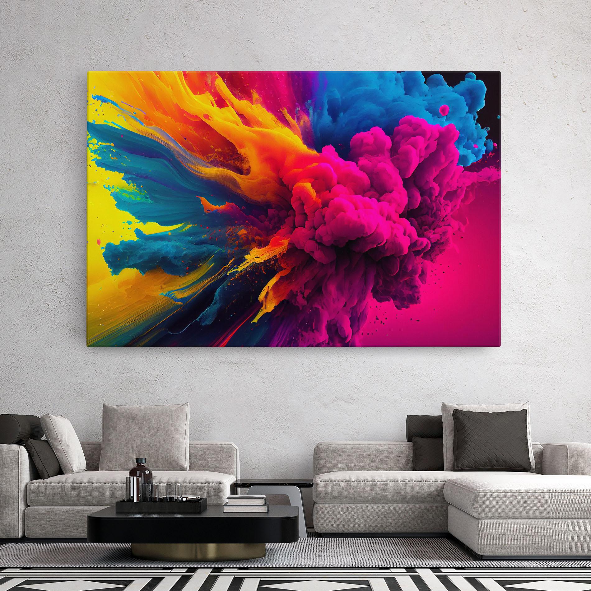 Vászonkép Colorful Paint Explosion mockup 2