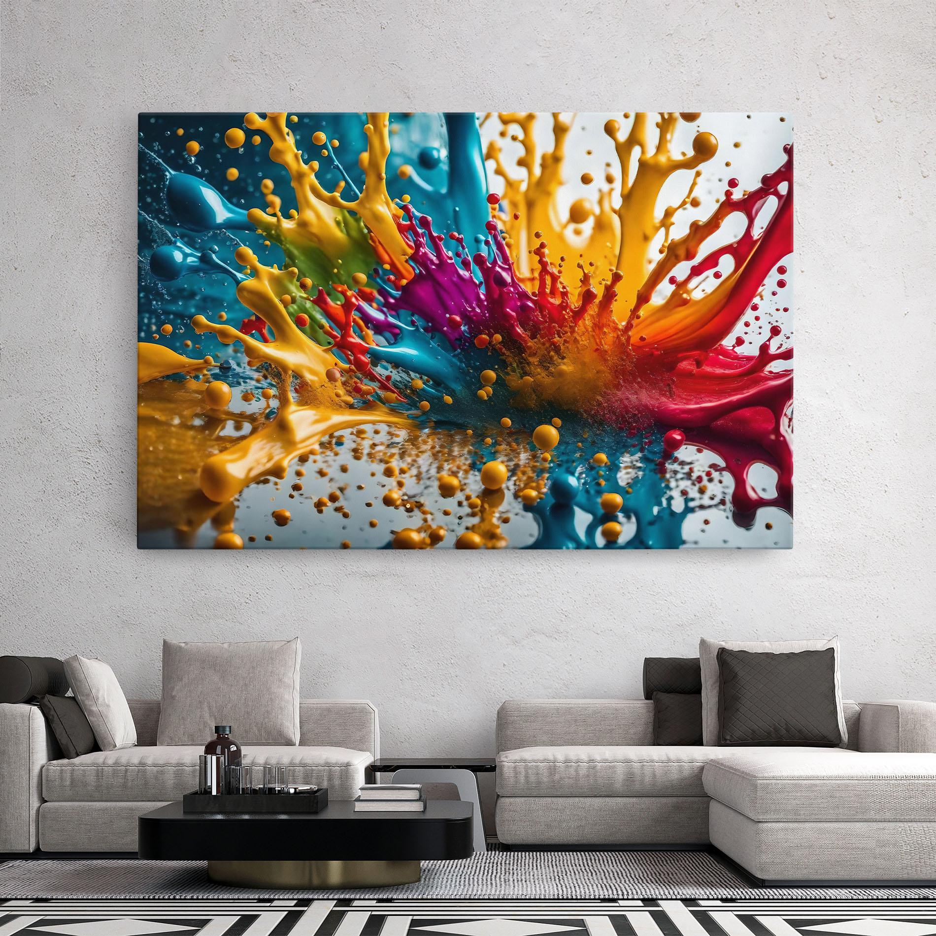 Vászonkép Colorful Water Splash mockup 2