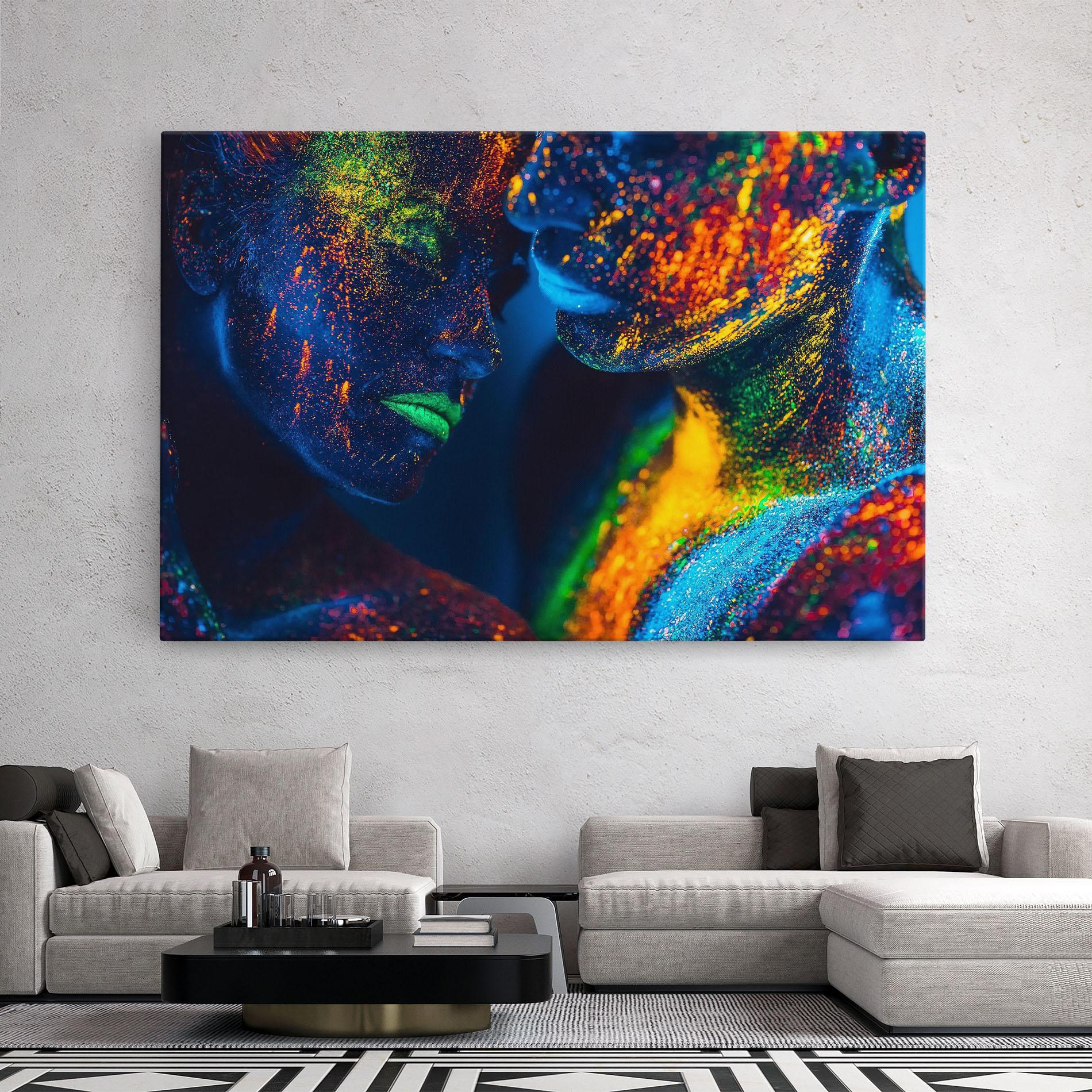 Vászonkép Fluorescent Green Lips mockup 2