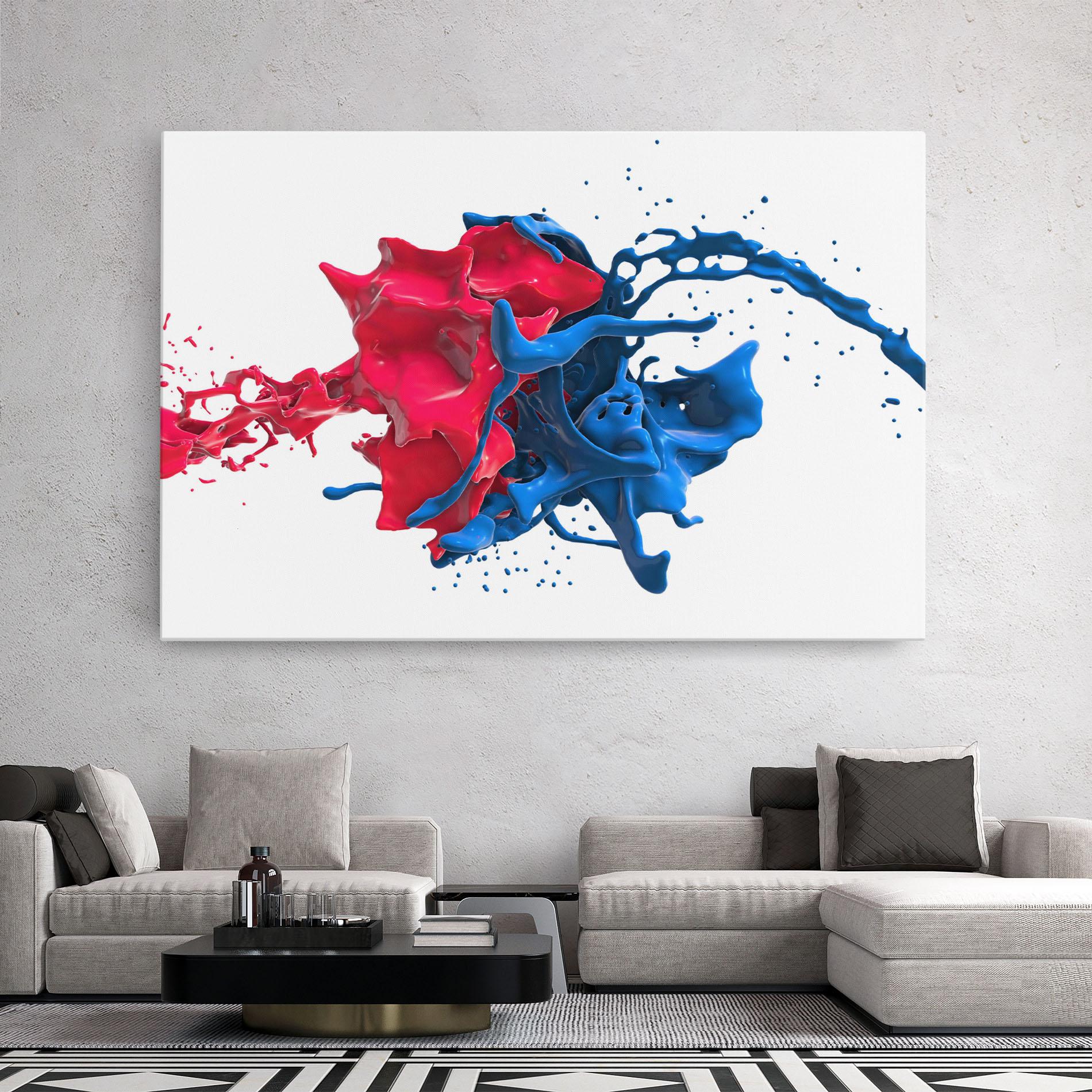 Vászonkép Pink And Blue Splash mockup 2