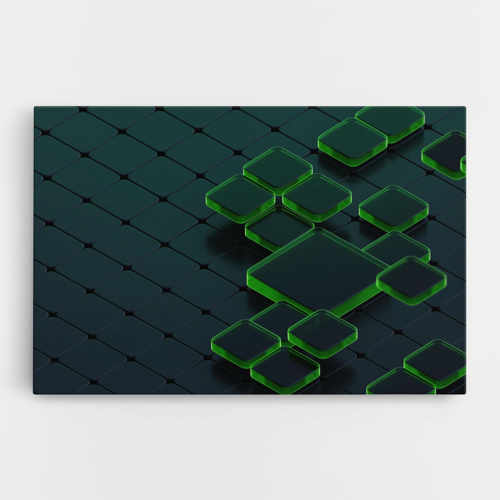 Vászonkép Green Square Floating mockup 0