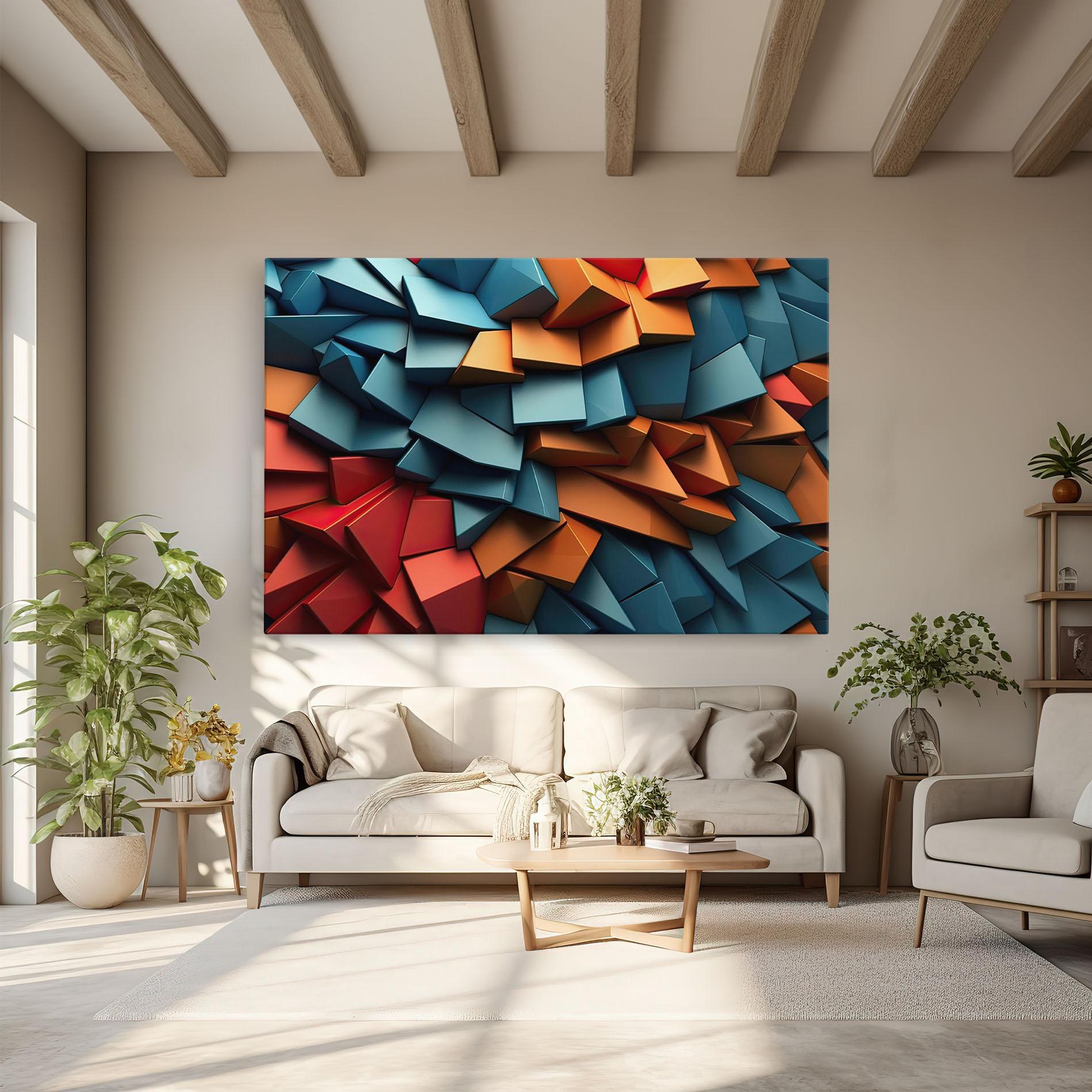 Vászonkép Multicolor Triangle mockup 6