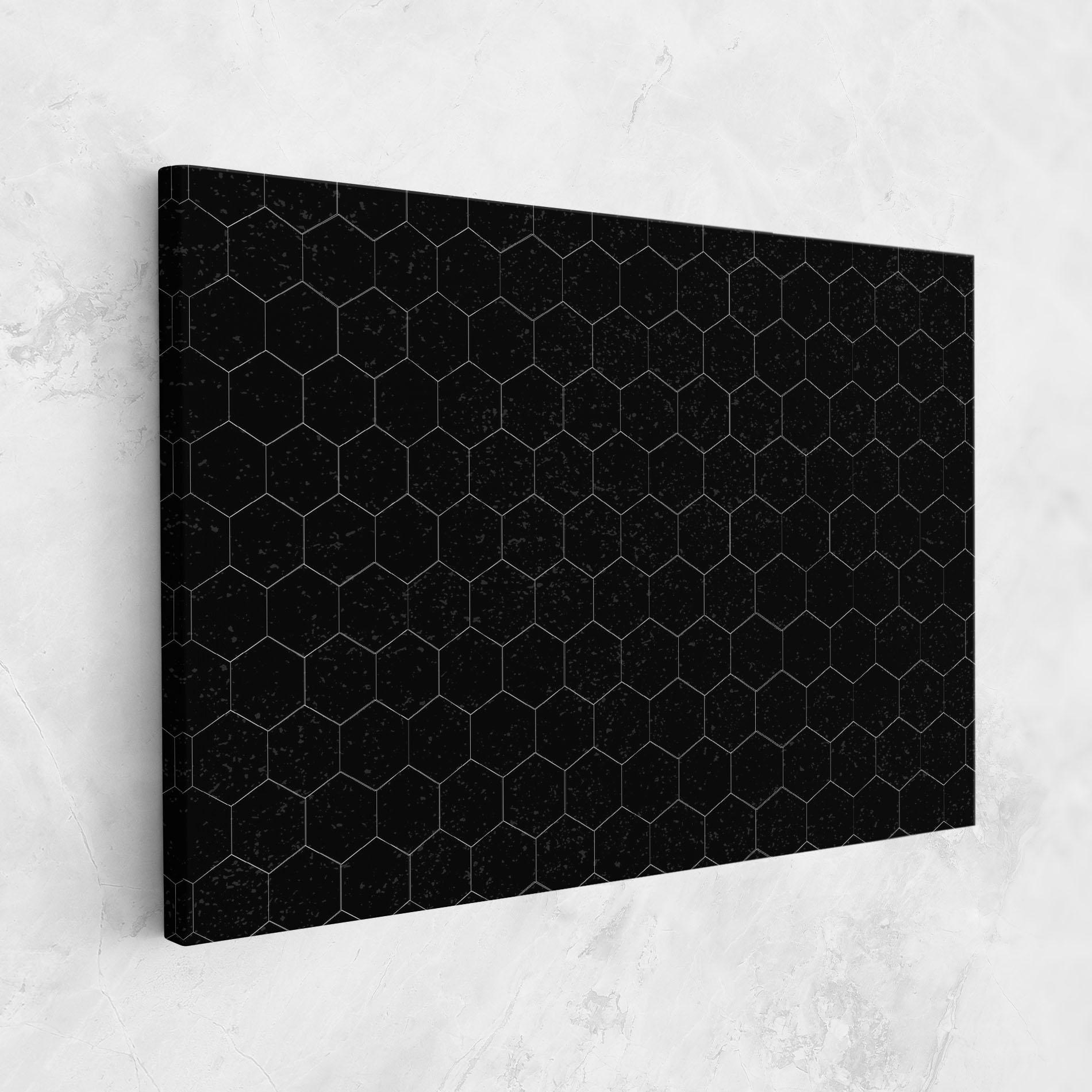 Vászonkép Black Hexagon mockup 1