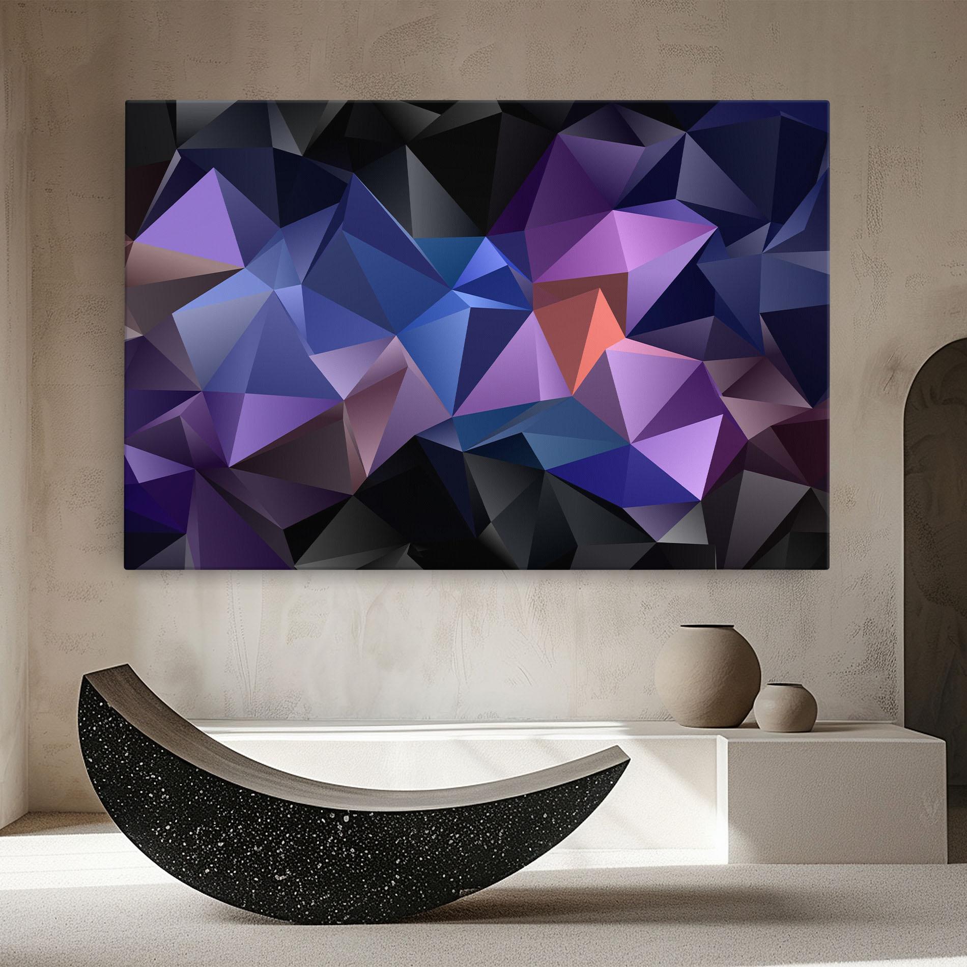 Vászonkép Black Purple Triangle mockup 8
