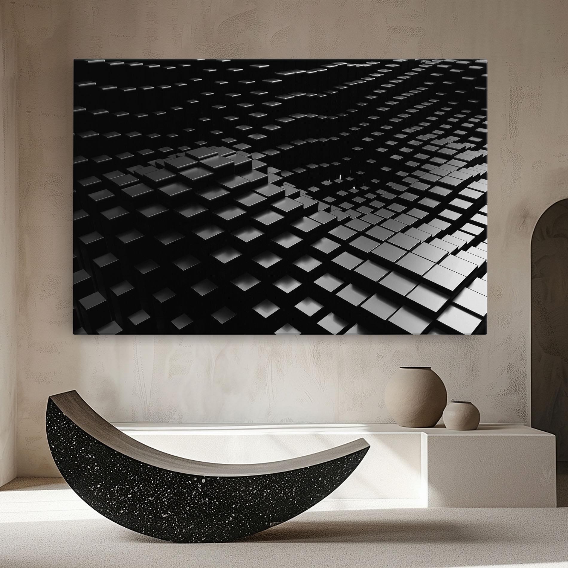 Vászonkép Black Square Wave mockup 8