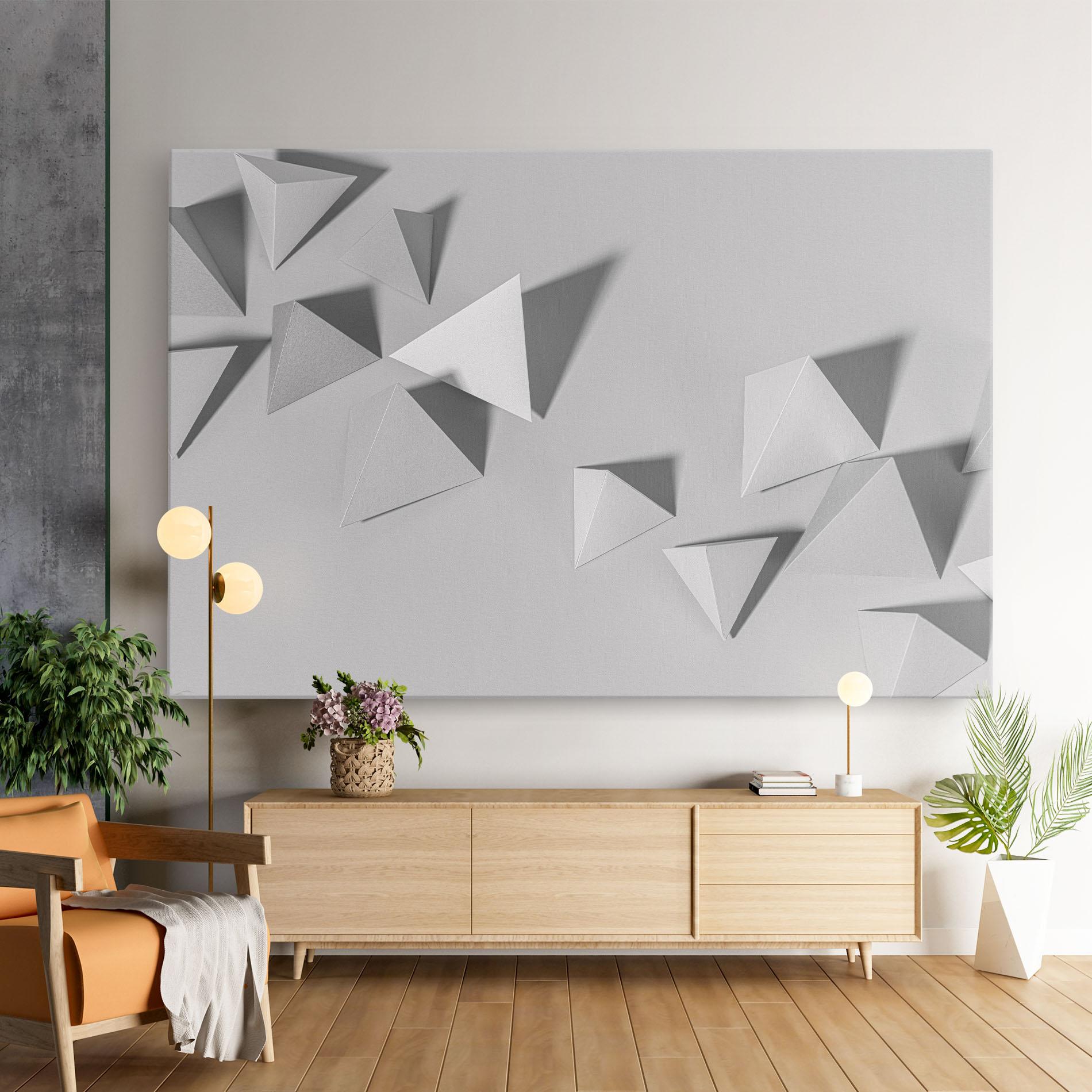 Vászonkép 3d White Triangle mockup 9