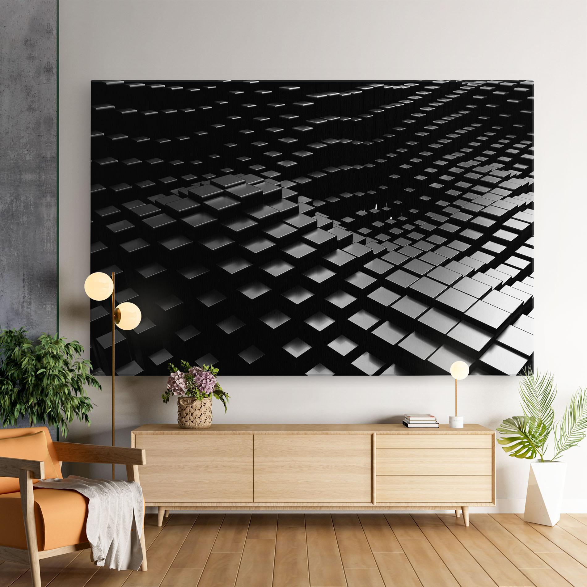 Vászonkép Black Square Wave mockup 9