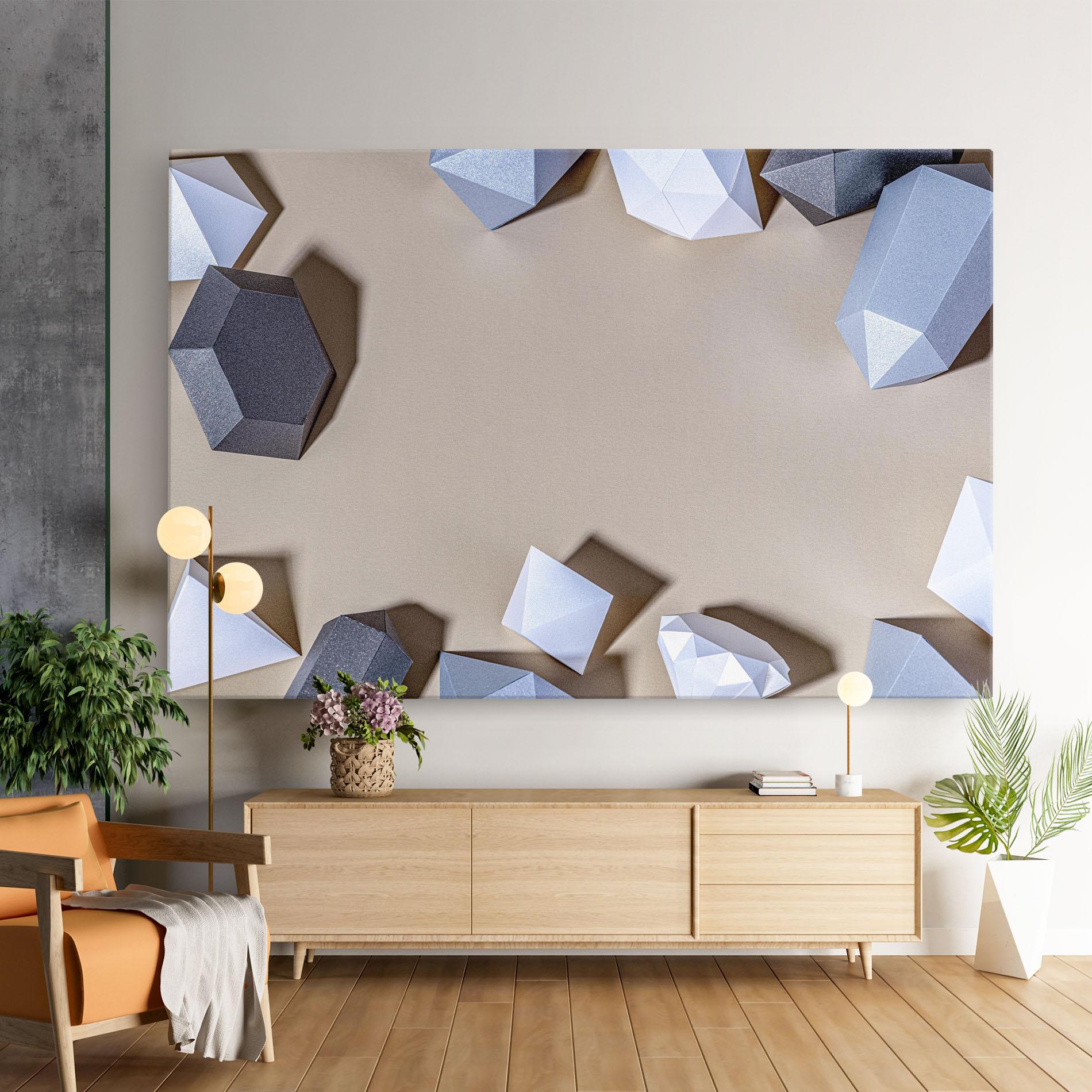 Vászonkép Geometric 3d Shapes mockup 9