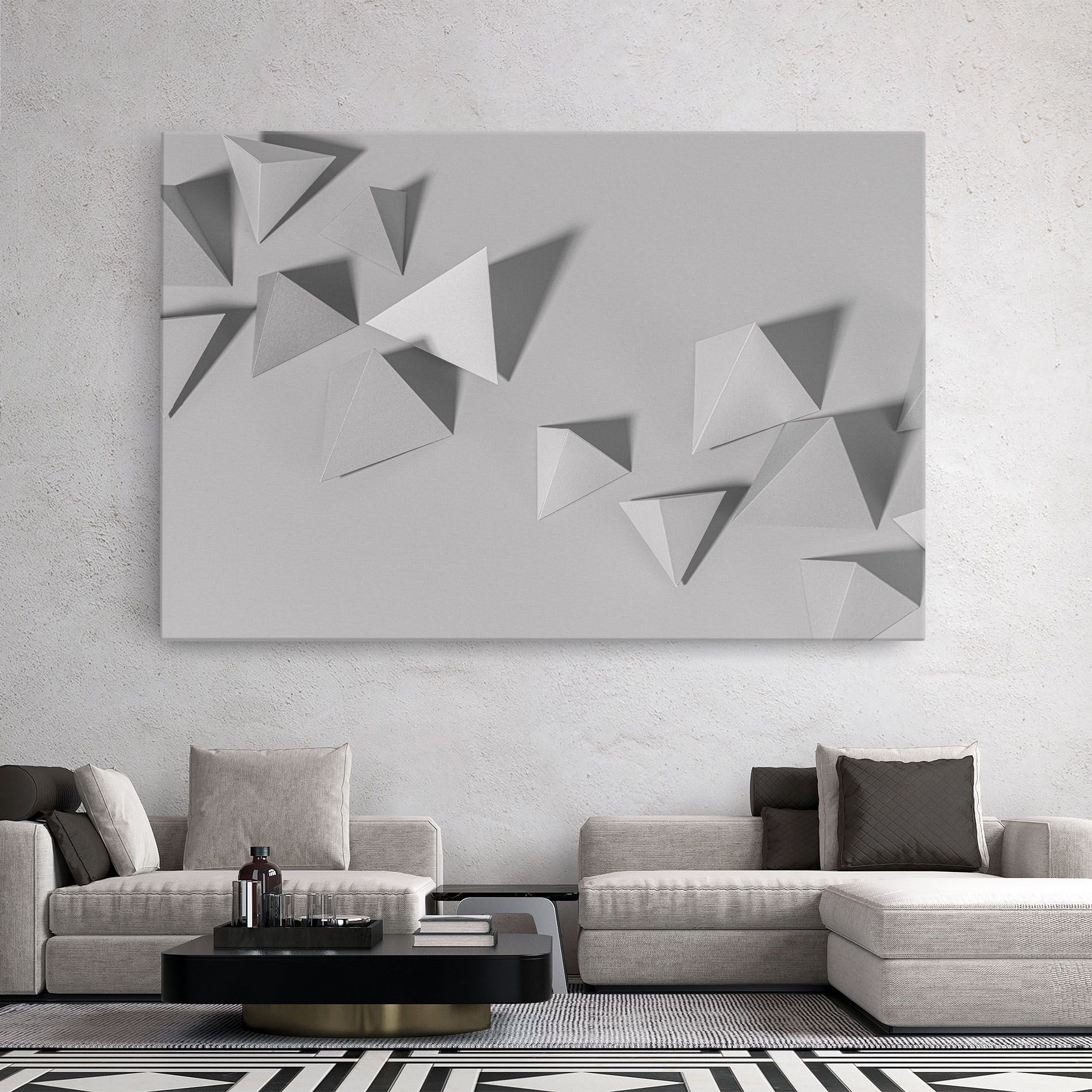 3d White Triangle mockup 2