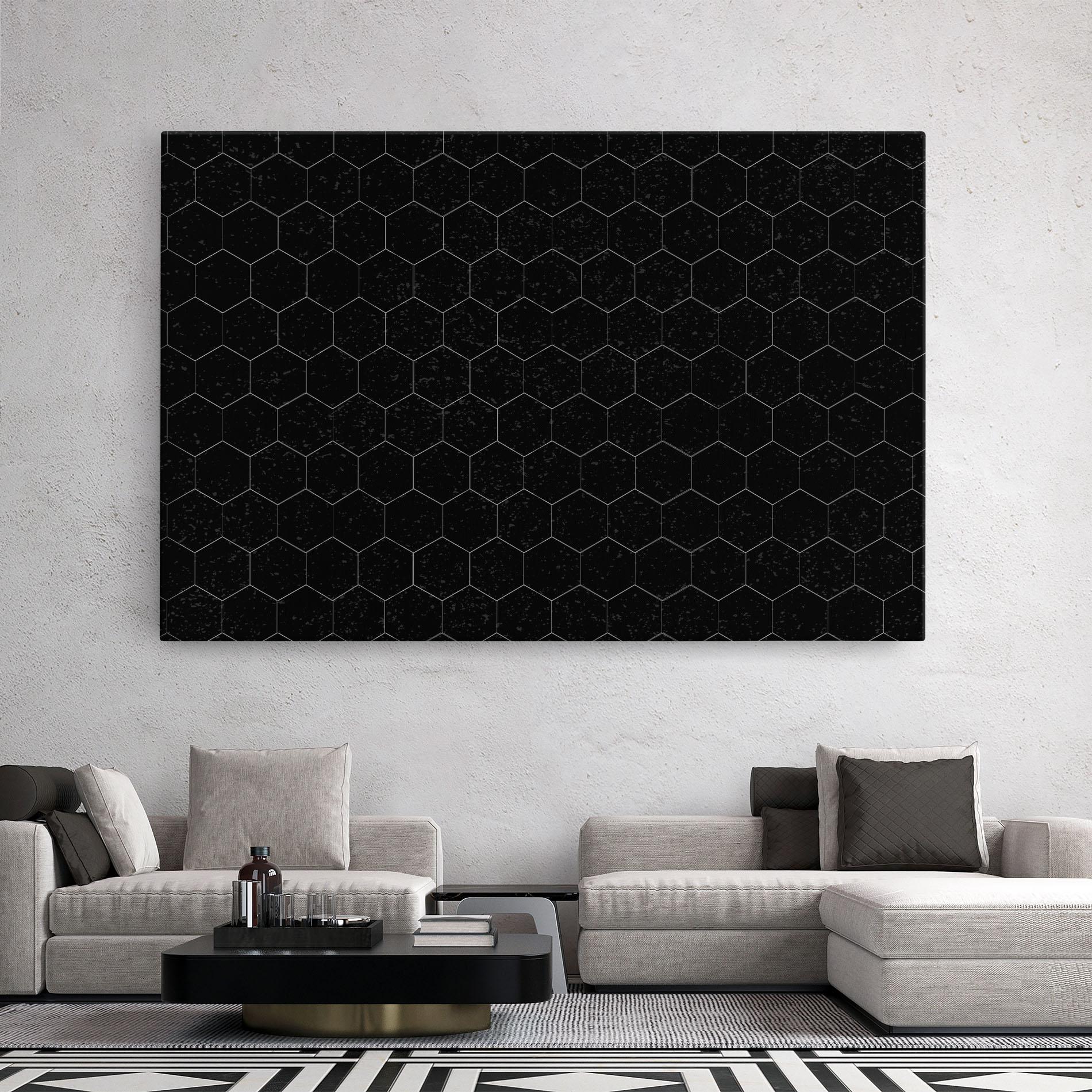 Vászonkép Black Hexagon mockup 2