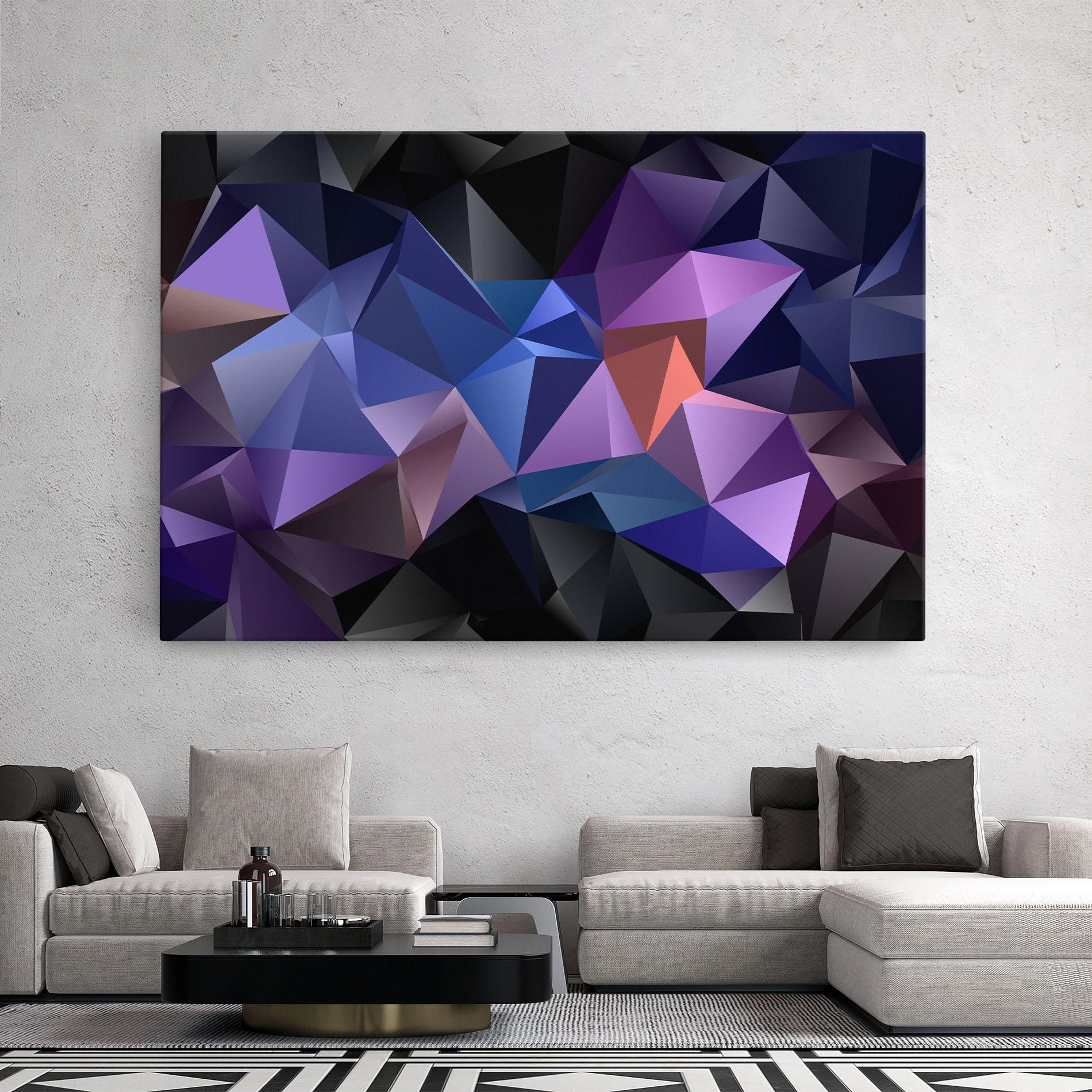 Vászonkép Black Purple Triangle mockup 2