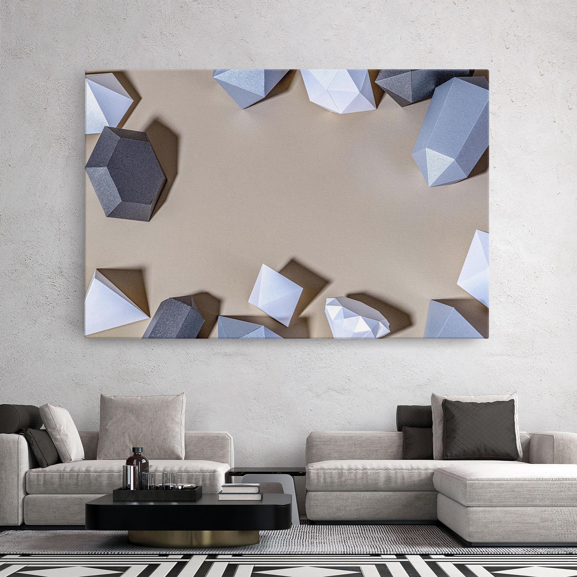 Vászonkép Geometric 3d Shapes mockup 2