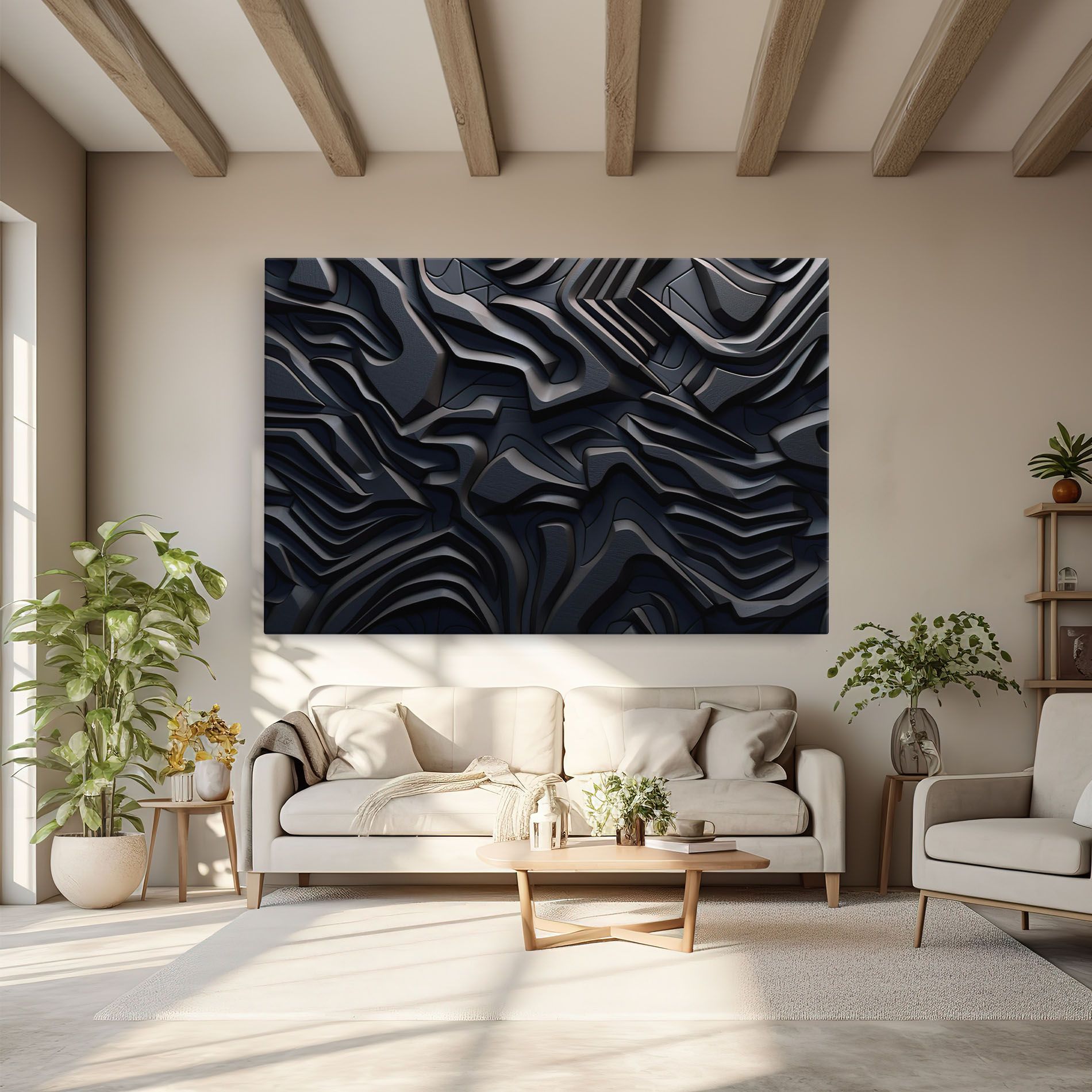 Black 3d Lines mockup 6