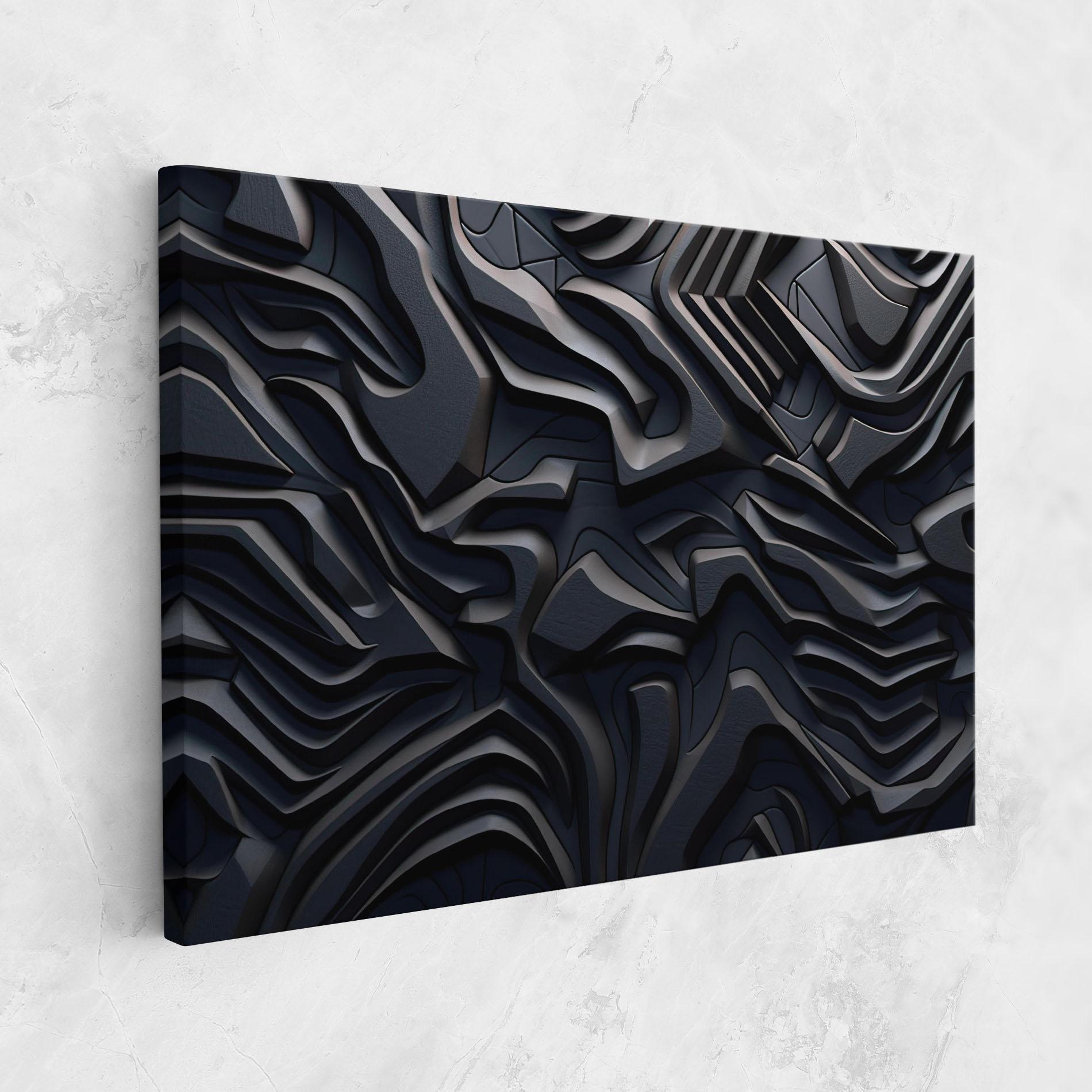 Vászonkép Black 3d Lines mockup 1