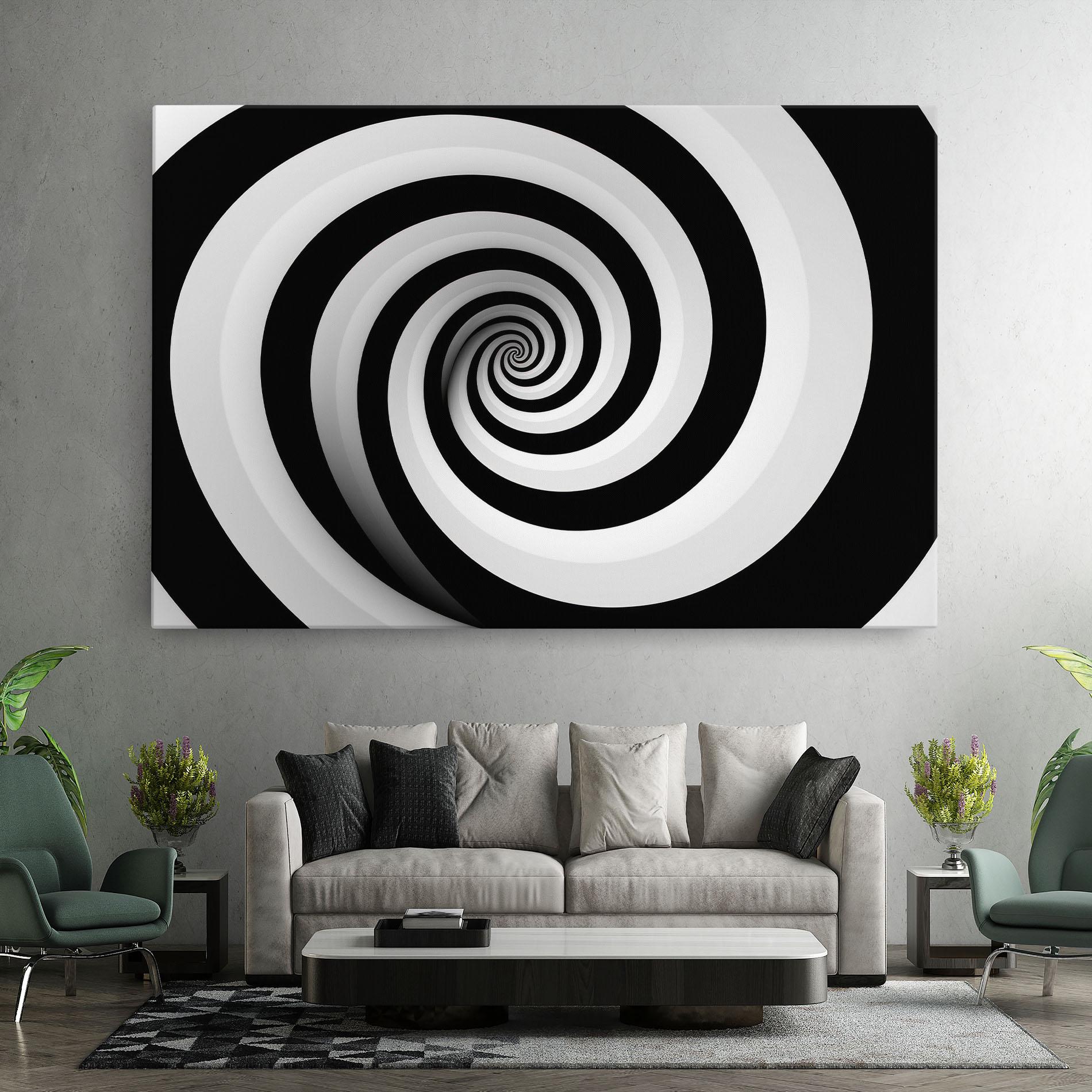 Vászonkép Black White Spiral mockup 7