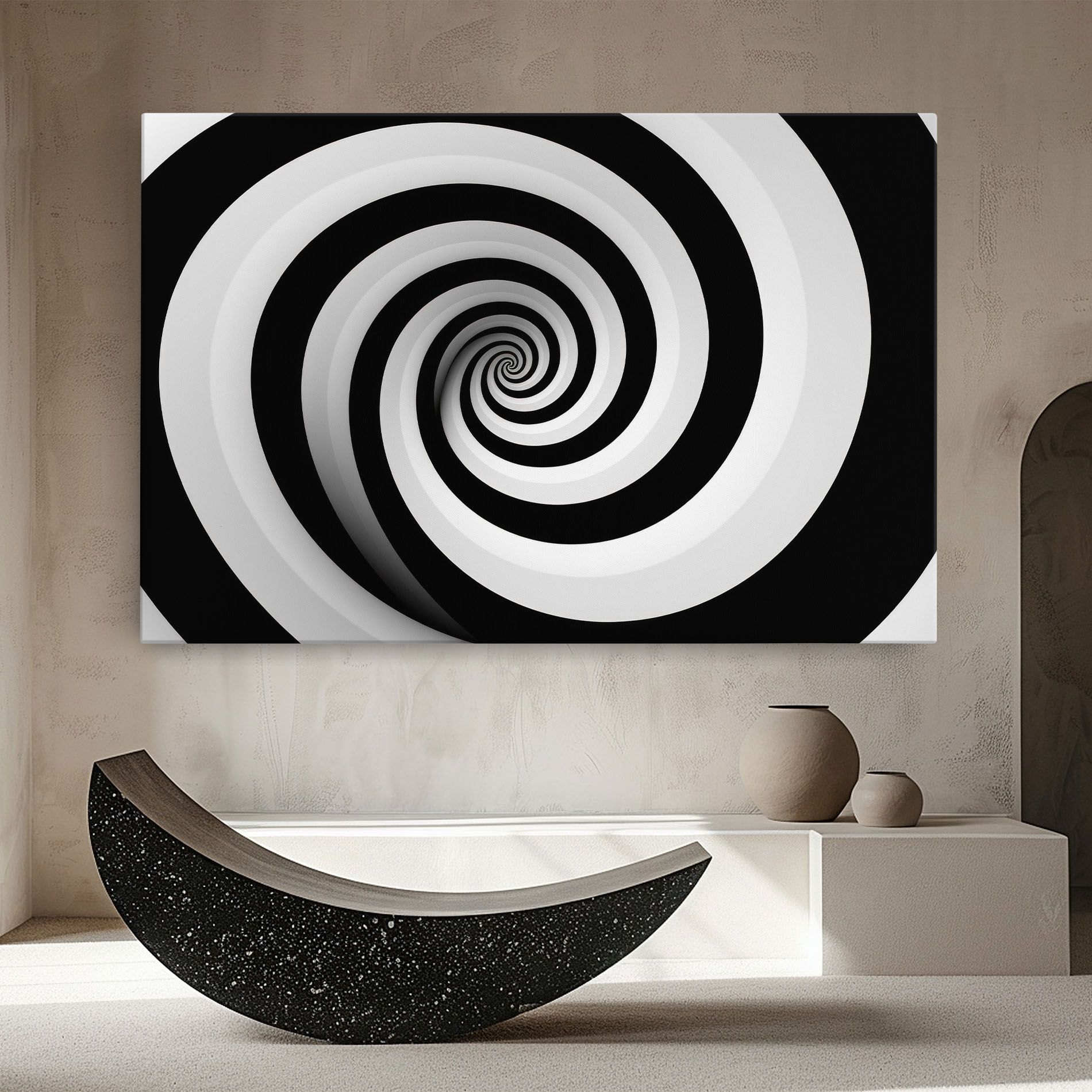 Black White Spiral mockup 8