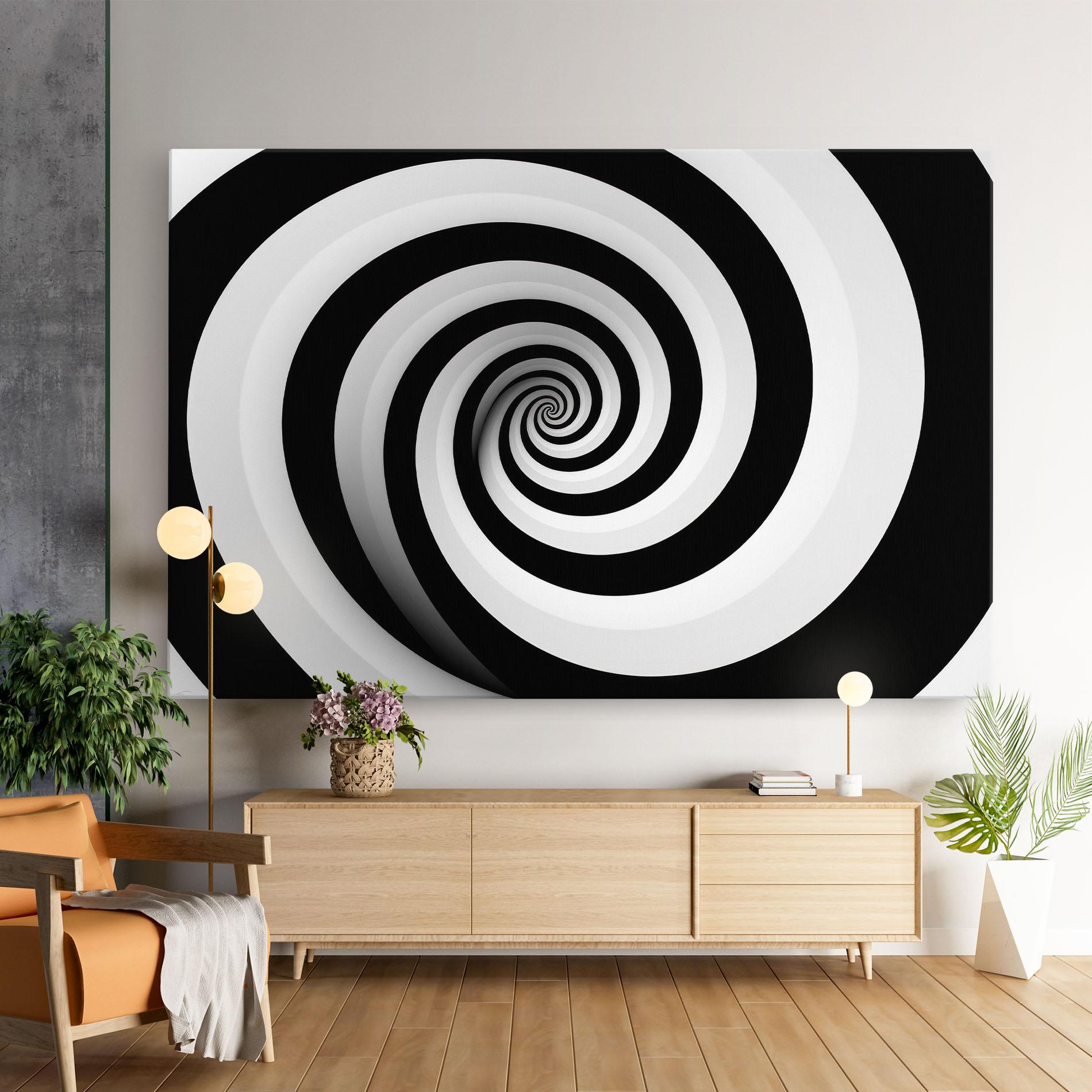 Vászonkép Black White Spiral mockup 9