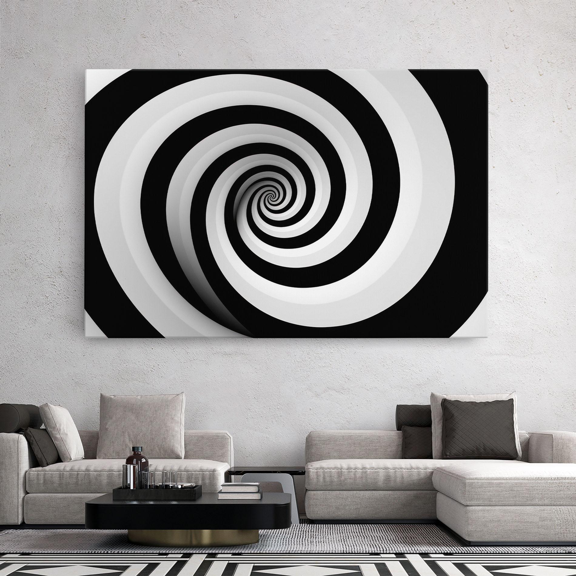 Vászonkép Black White Spiral mockup 2