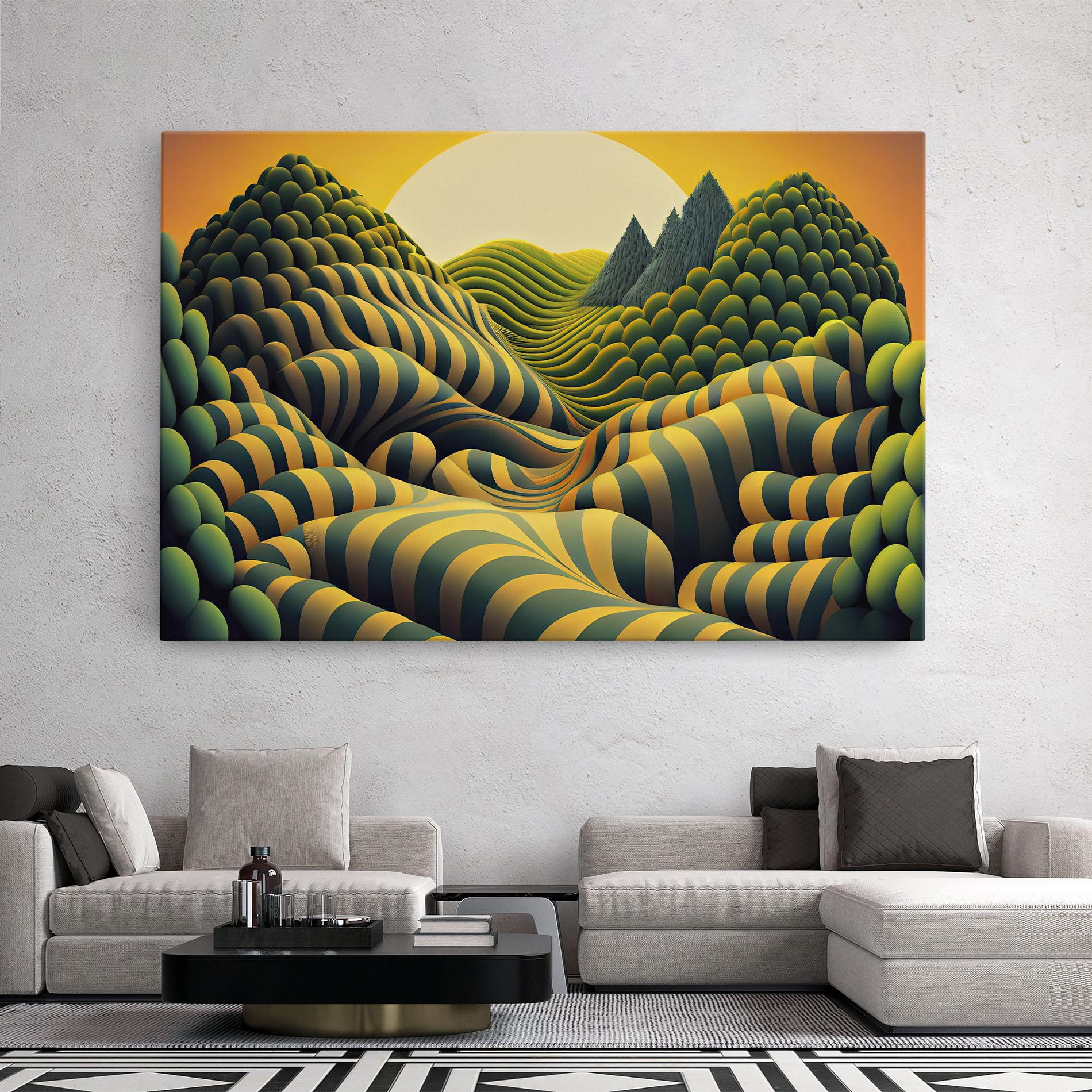 Vászonkép Green Yellow View mockup 2