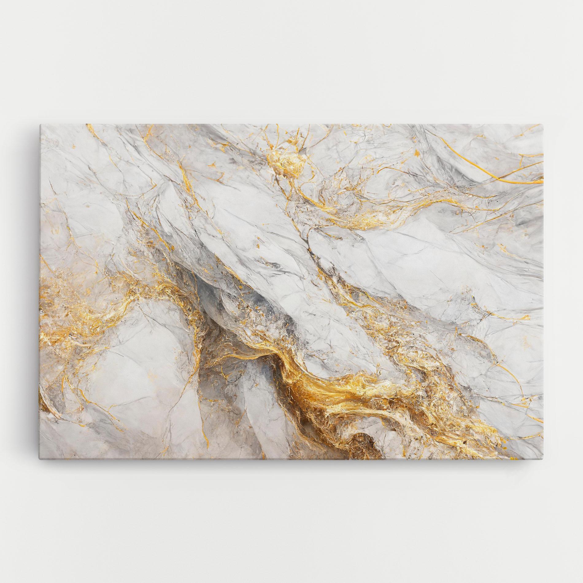 Vászonkép Gold Liquid Grey Marble mockup 0
