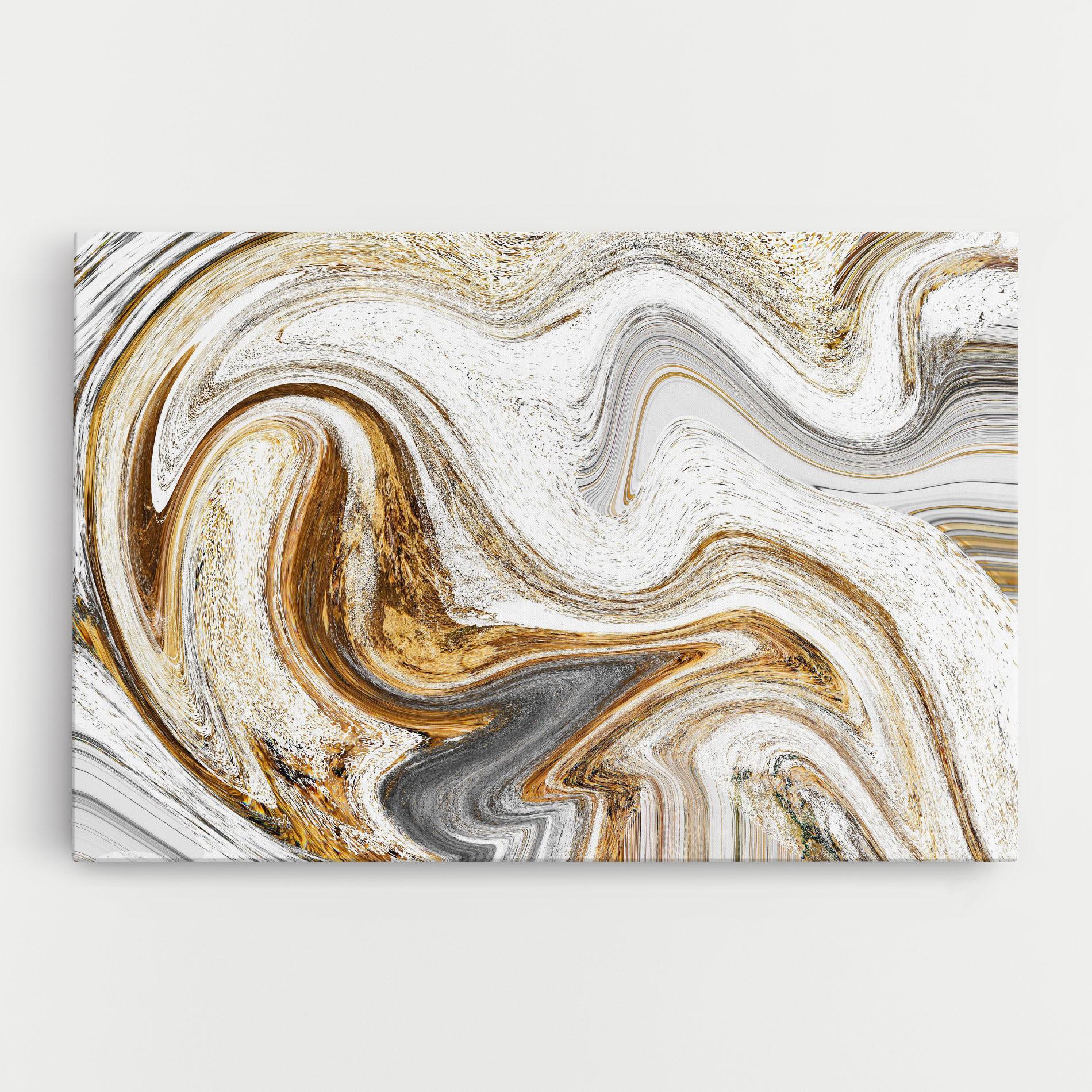 Vászonkép Gold White Liquid mockup 0