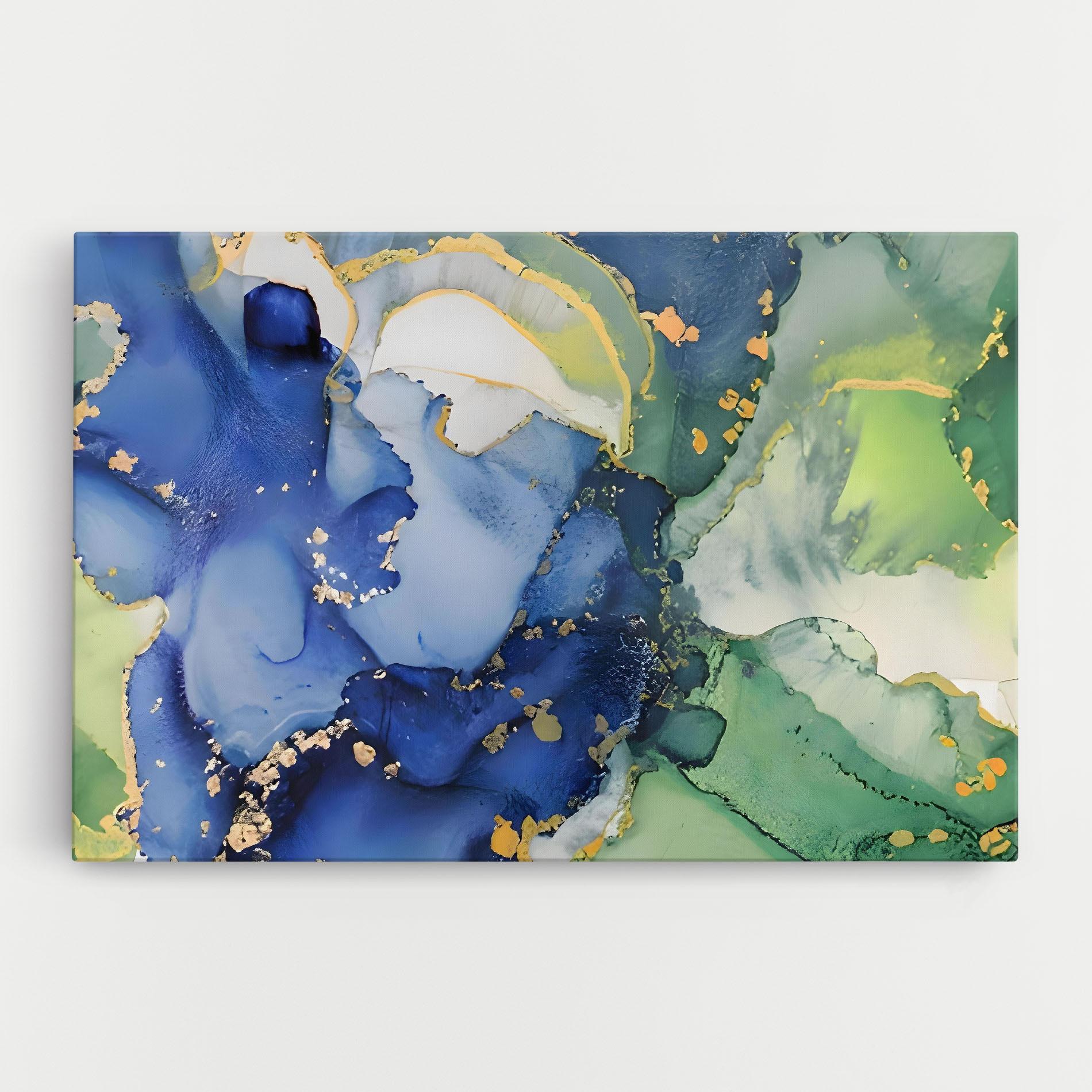 Vászonkép Green Paint Marble mockup 0