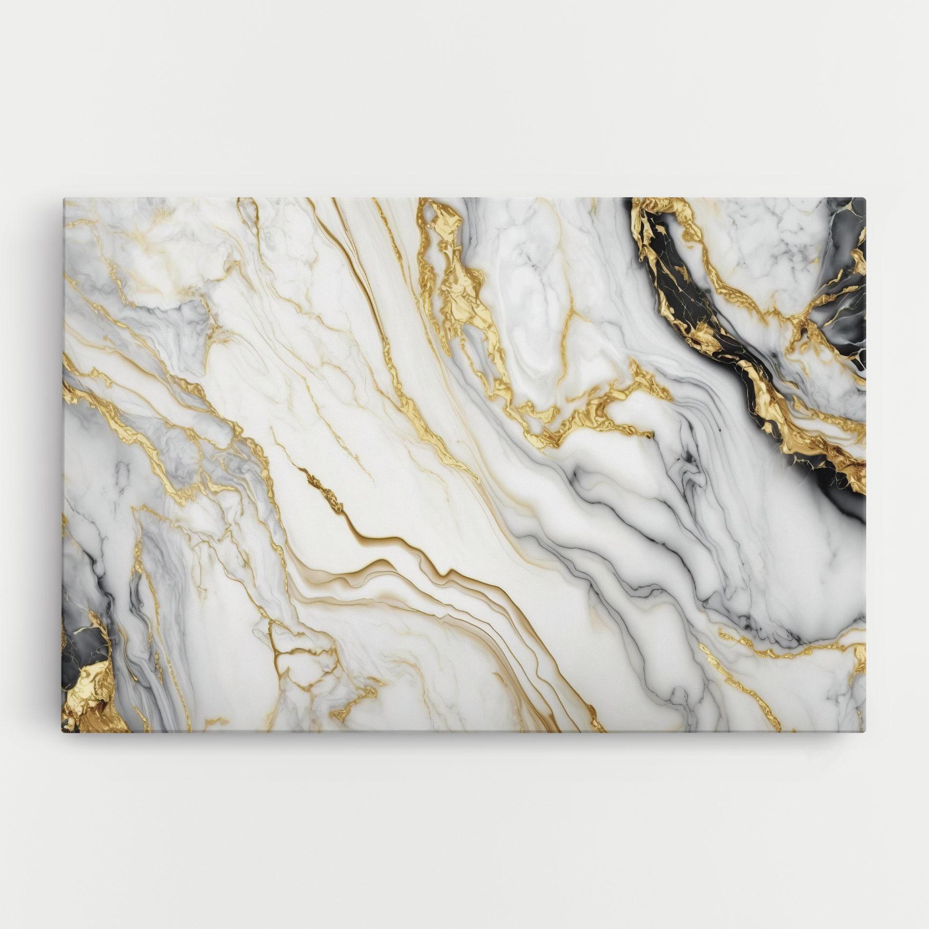 Vászonkép White Golden Marble mockup 0