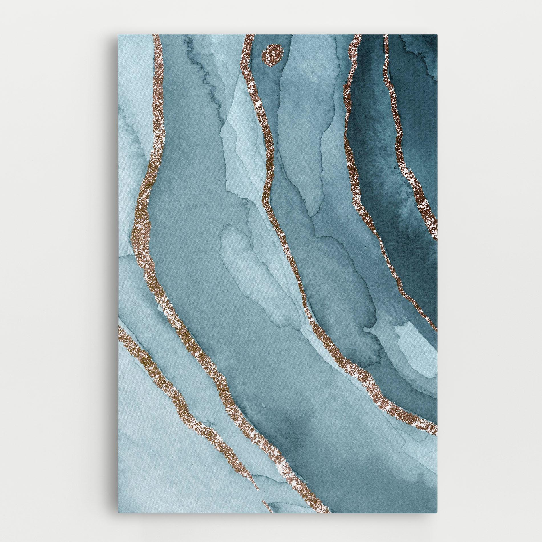 Vászonkép Blue Golden Glitter mockup 0