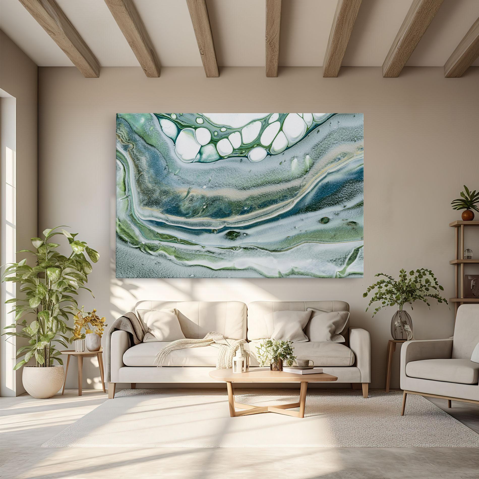 Vászonkép Dark Green Liquid mockup 6