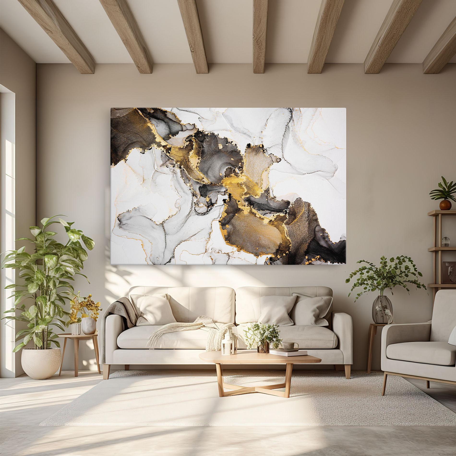 Vászonkép Golden Marble Shades mockup 6