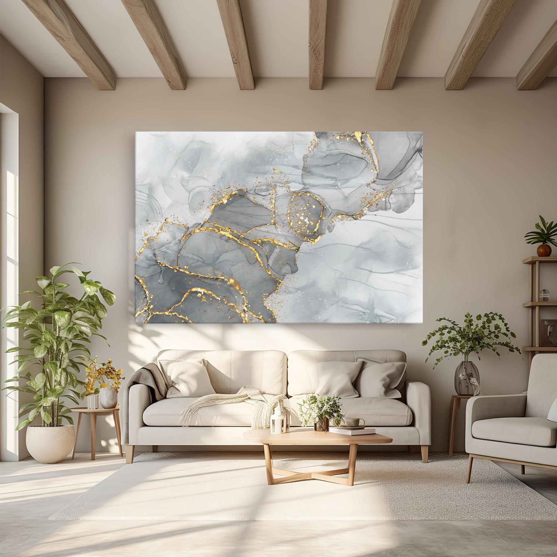 Vászonkép White Ink Marble mockup 6