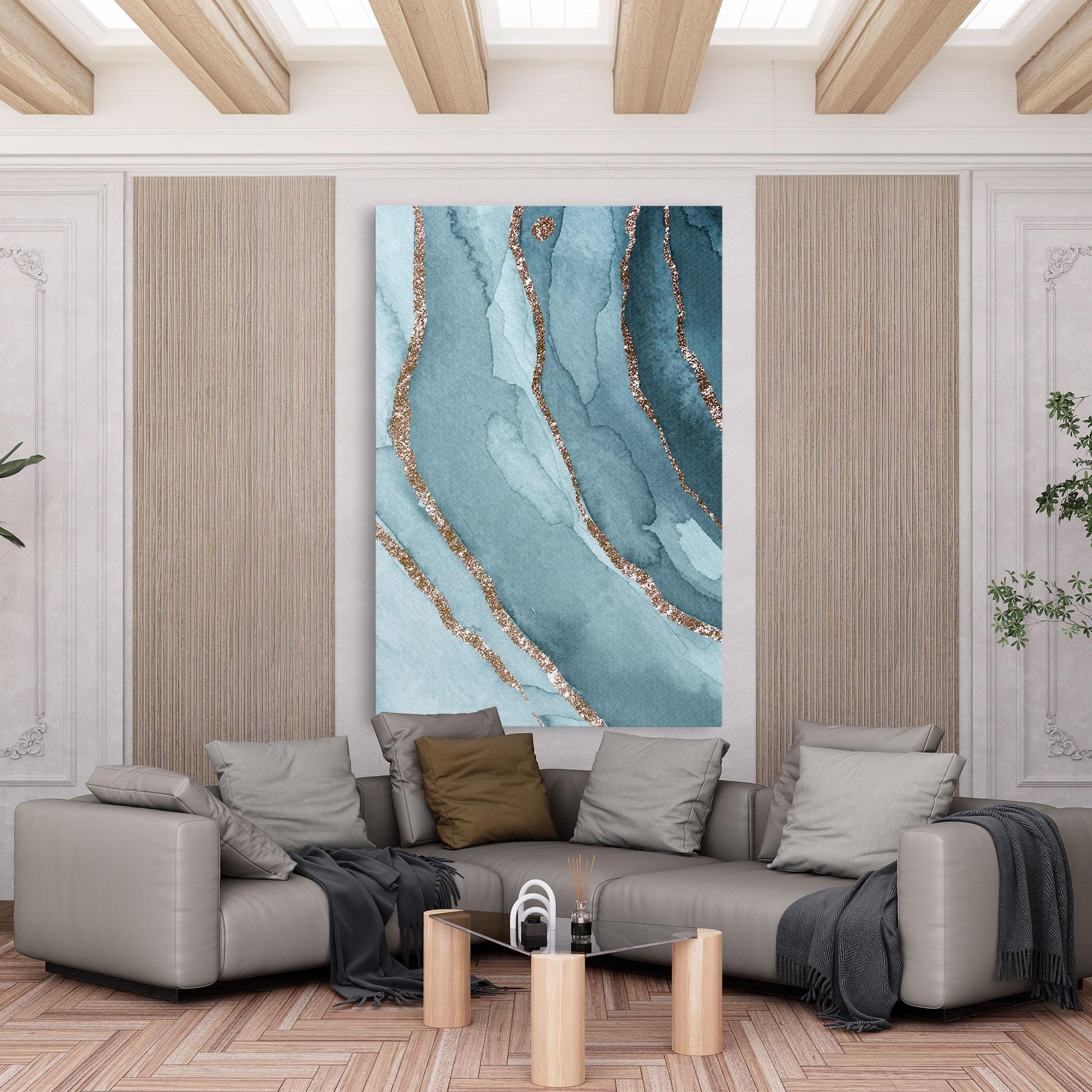 Vászonkép Blue Golden Glitter mockup 6