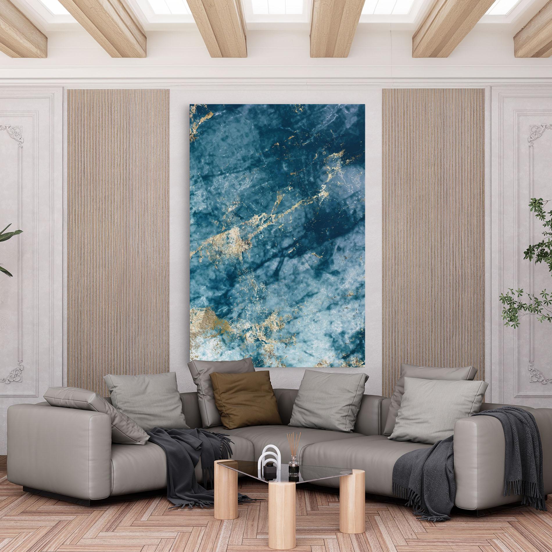 Vászonkép Blue Water Marble mockup 6