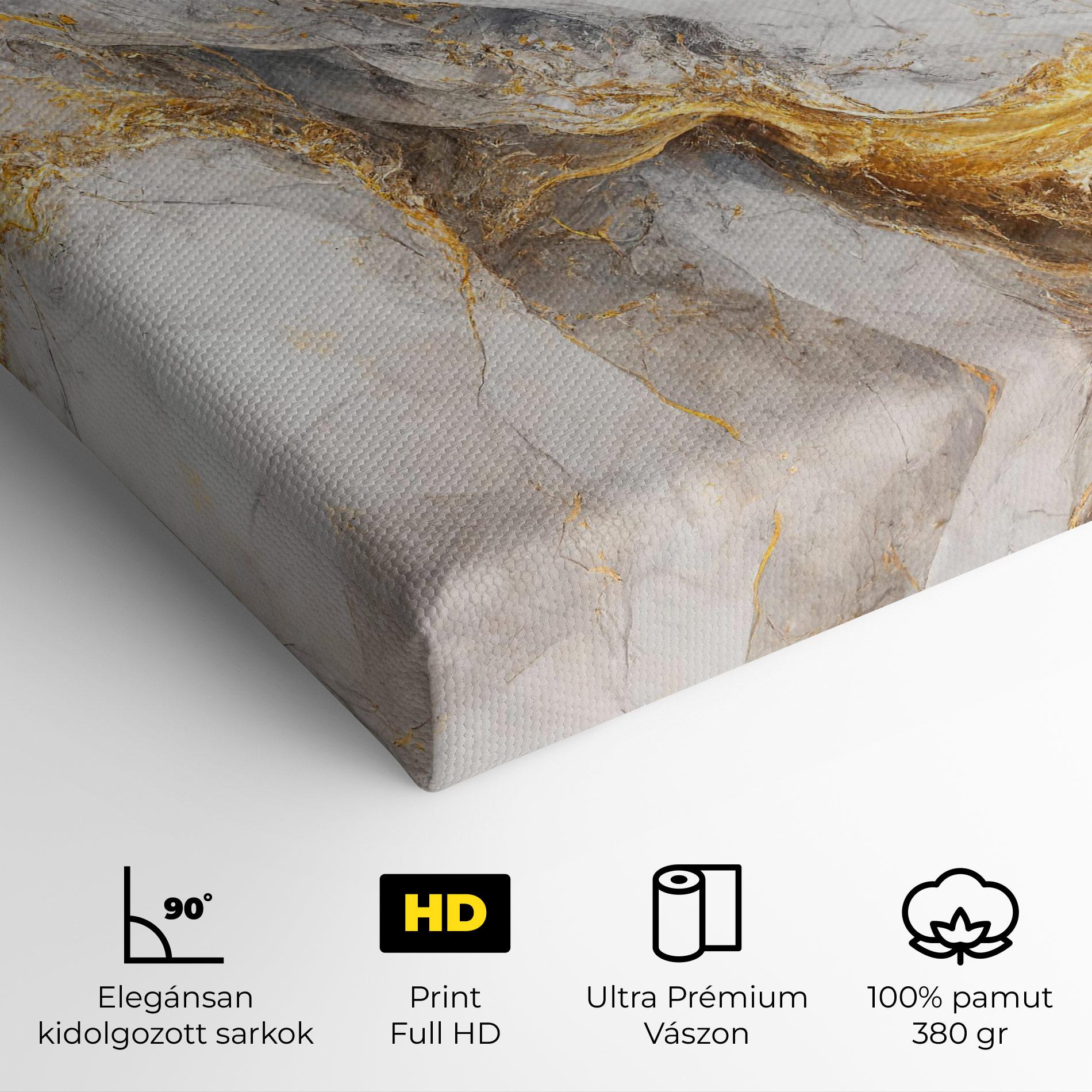 Vászonkép Gold Liquid Grey Marble mockup 4