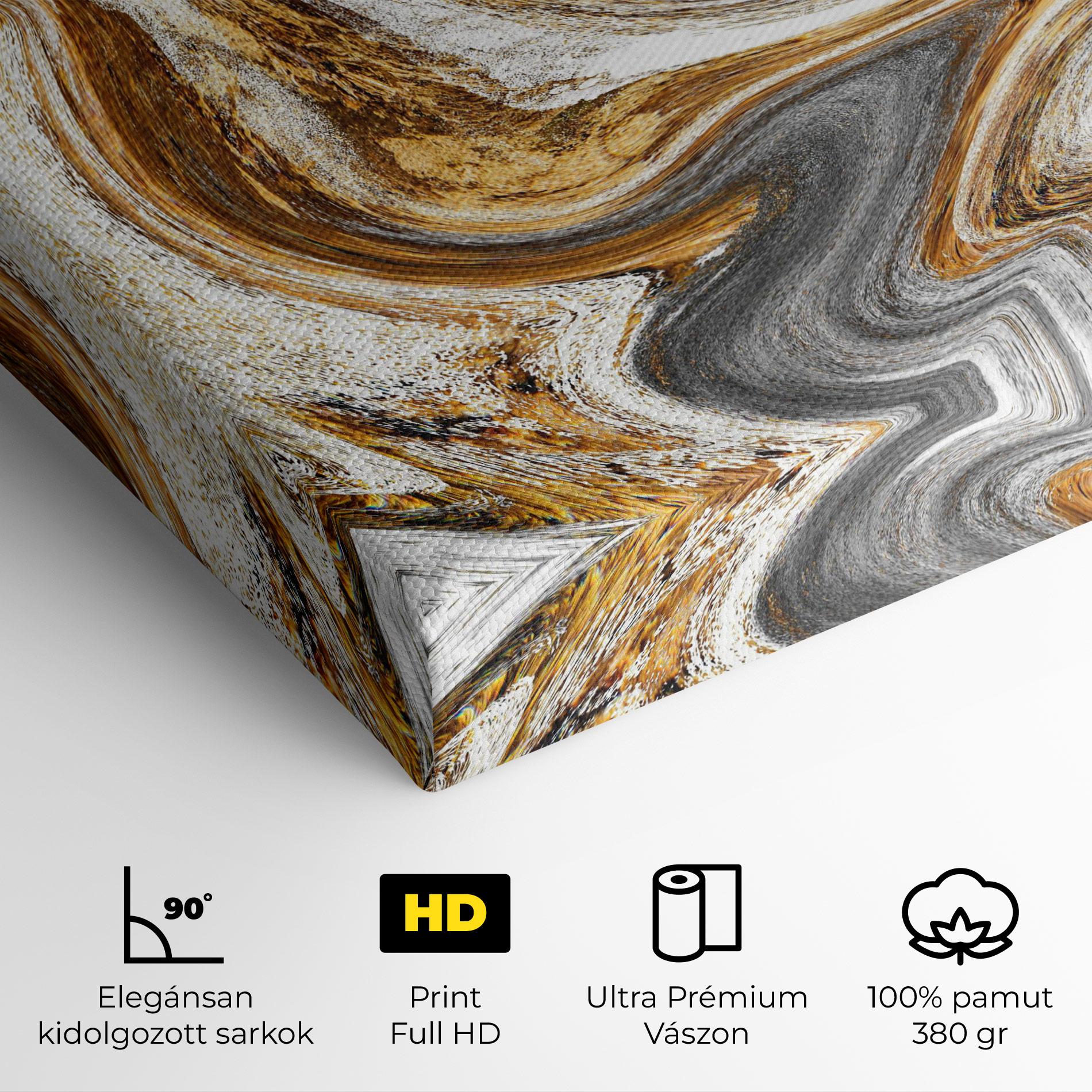 Vászonkép Gold White Liquid mockup 4