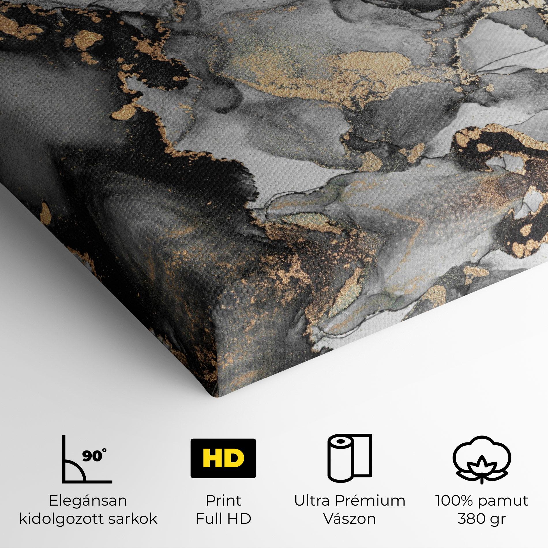 Vászonkép Grey Gold Marble mockup 4