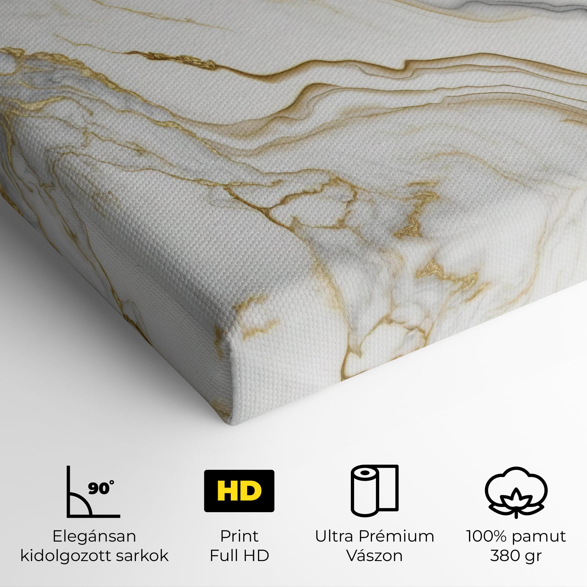 Vászonkép White Golden Marble mockup 4