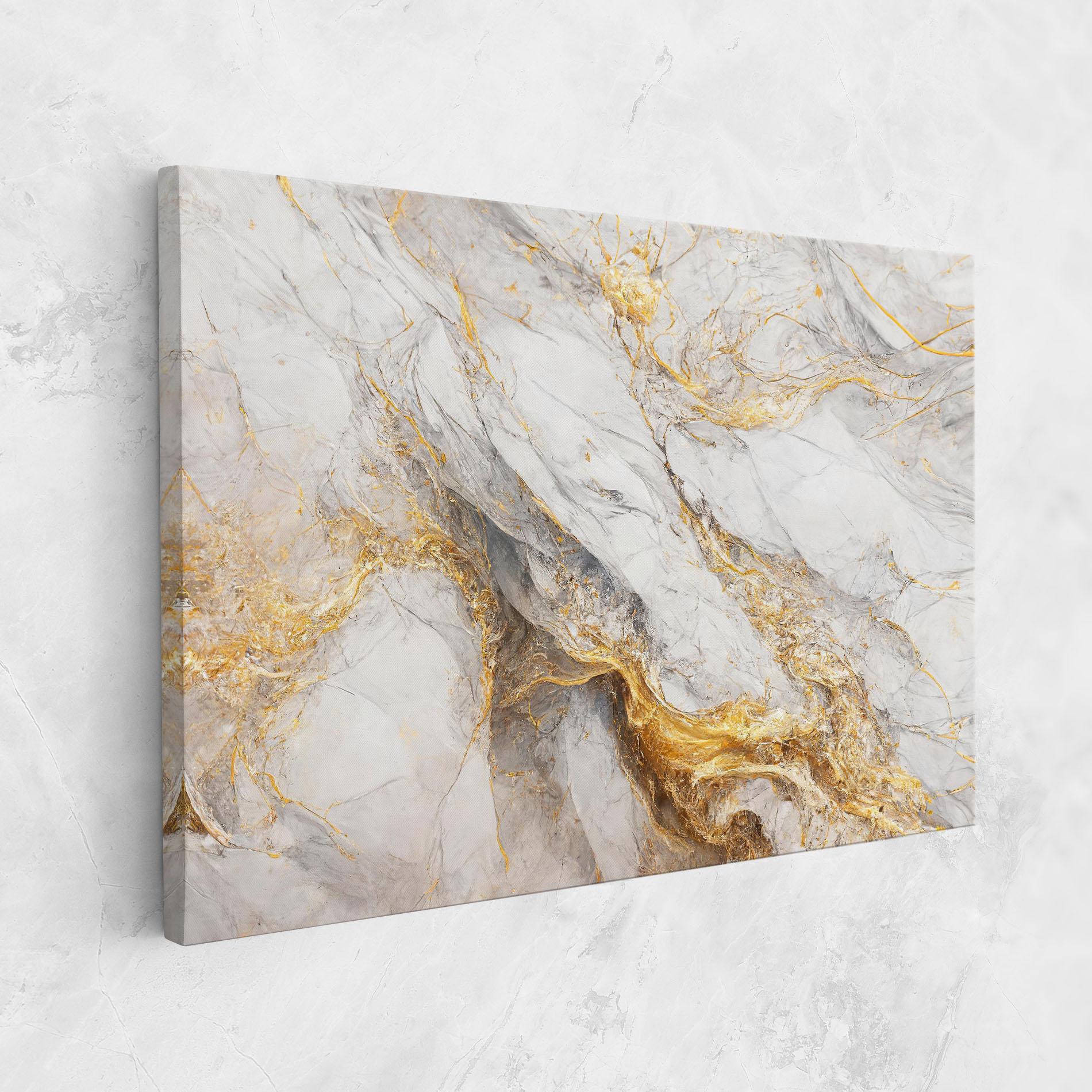 Vászonkép Gold Liquid Grey Marble mockup 1