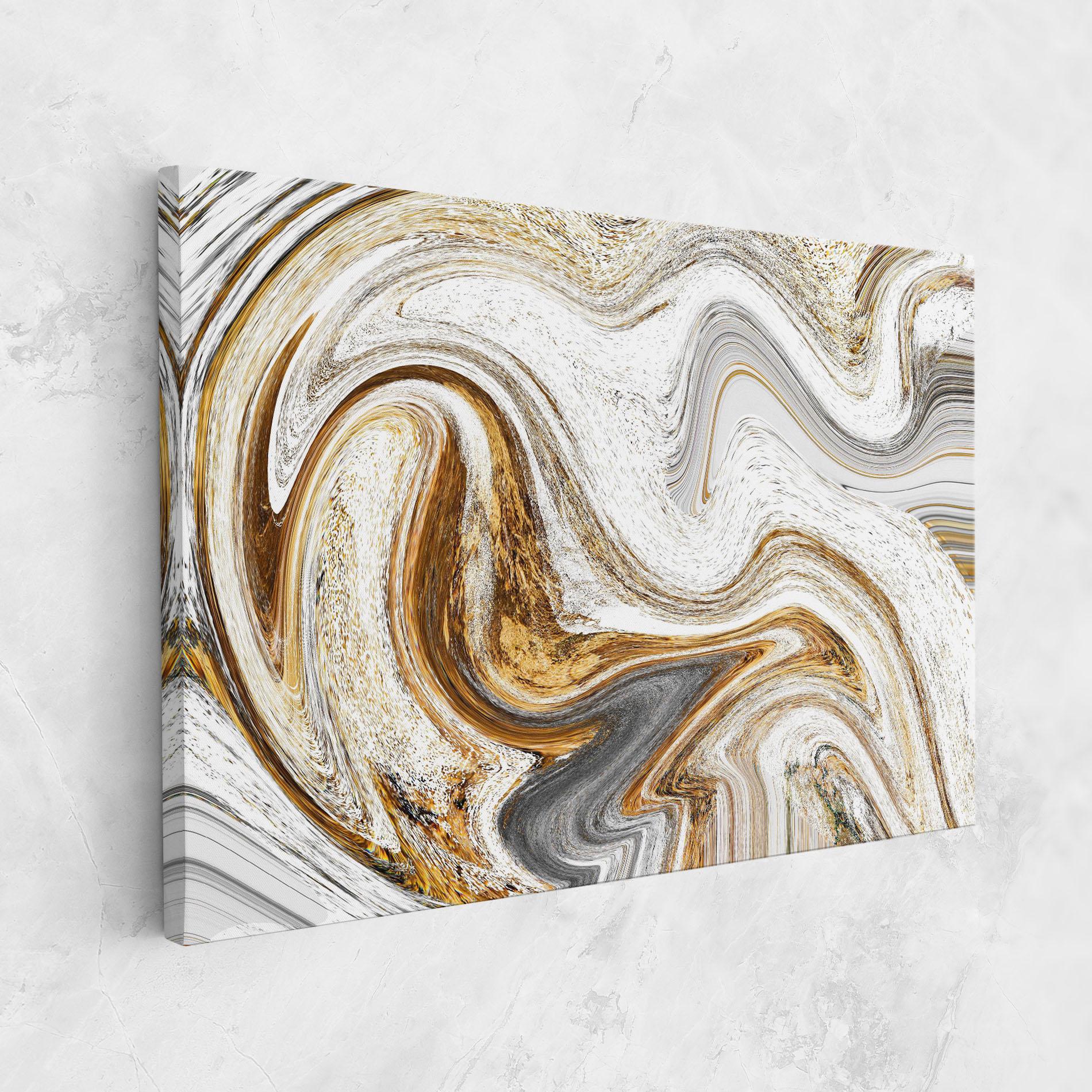 Vászonkép Gold White Liquid mockup 1