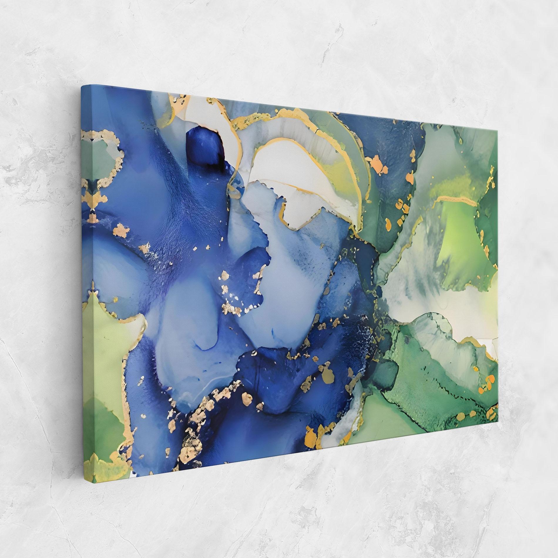 Vászonkép Green Paint Marble mockup 1