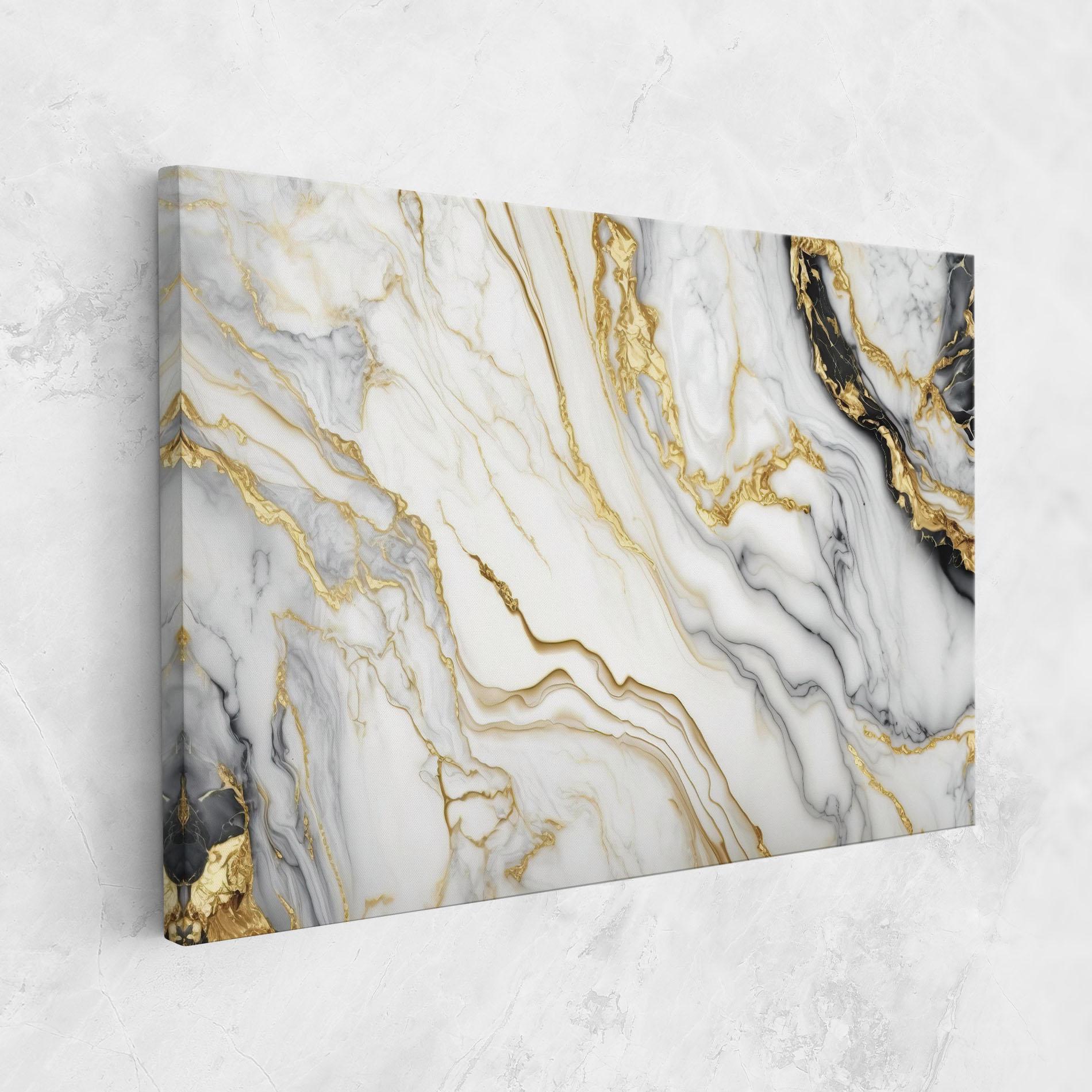 Vászonkép White Golden Marble mockup 1