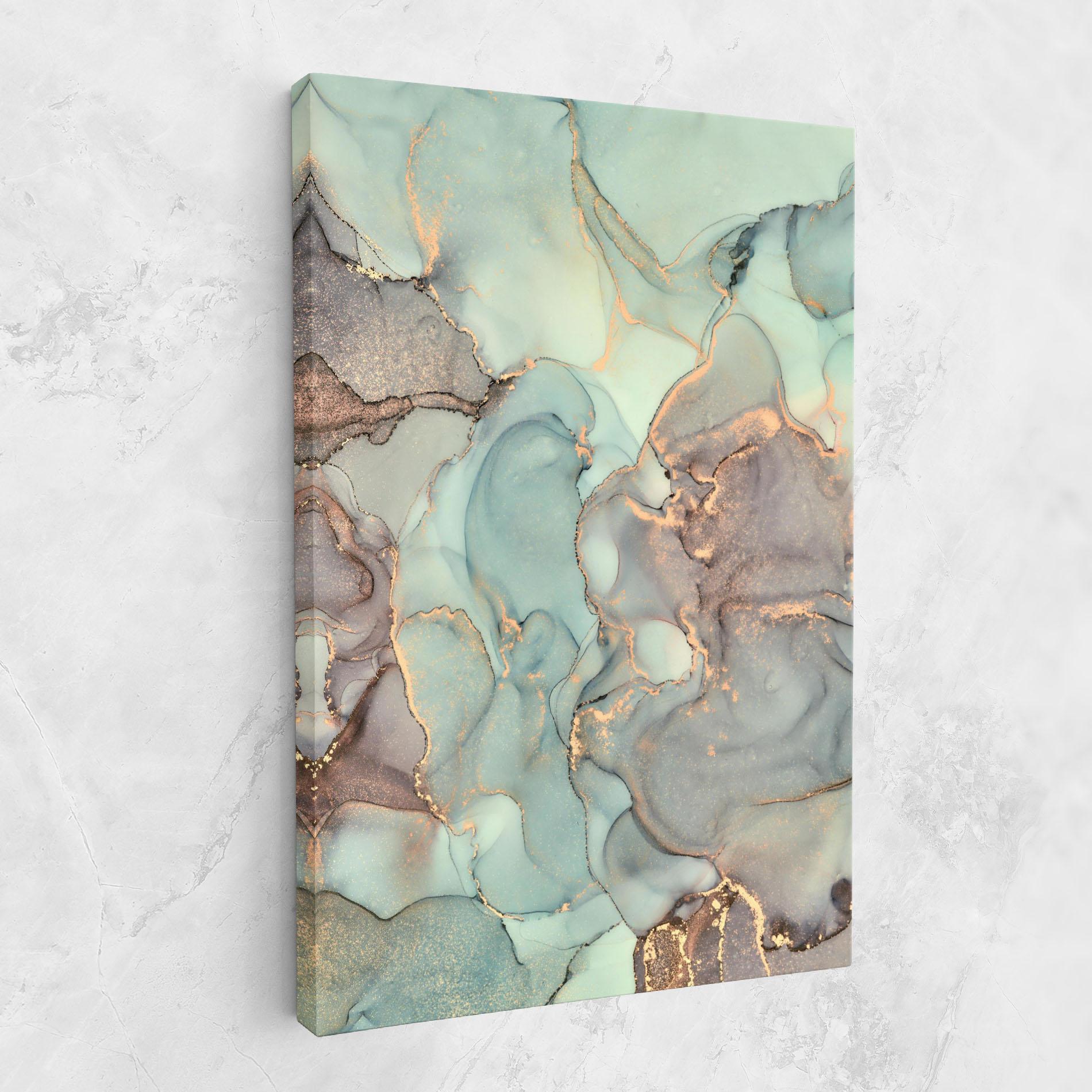 Vászonkép Abstract Turquoise Marble mockup 1