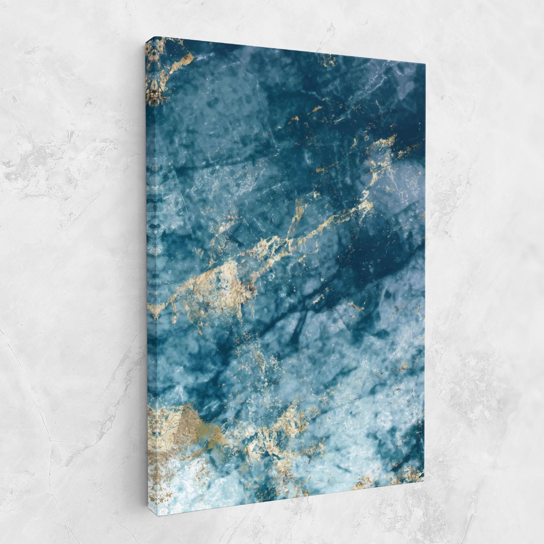 Vászonkép Blue Water Marble mockup 1