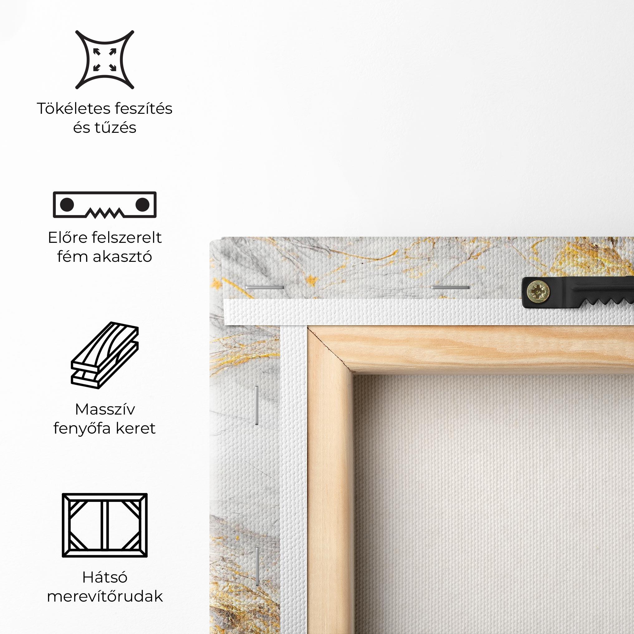 Vászonkép Gold Liquid Grey Marble mockup 5