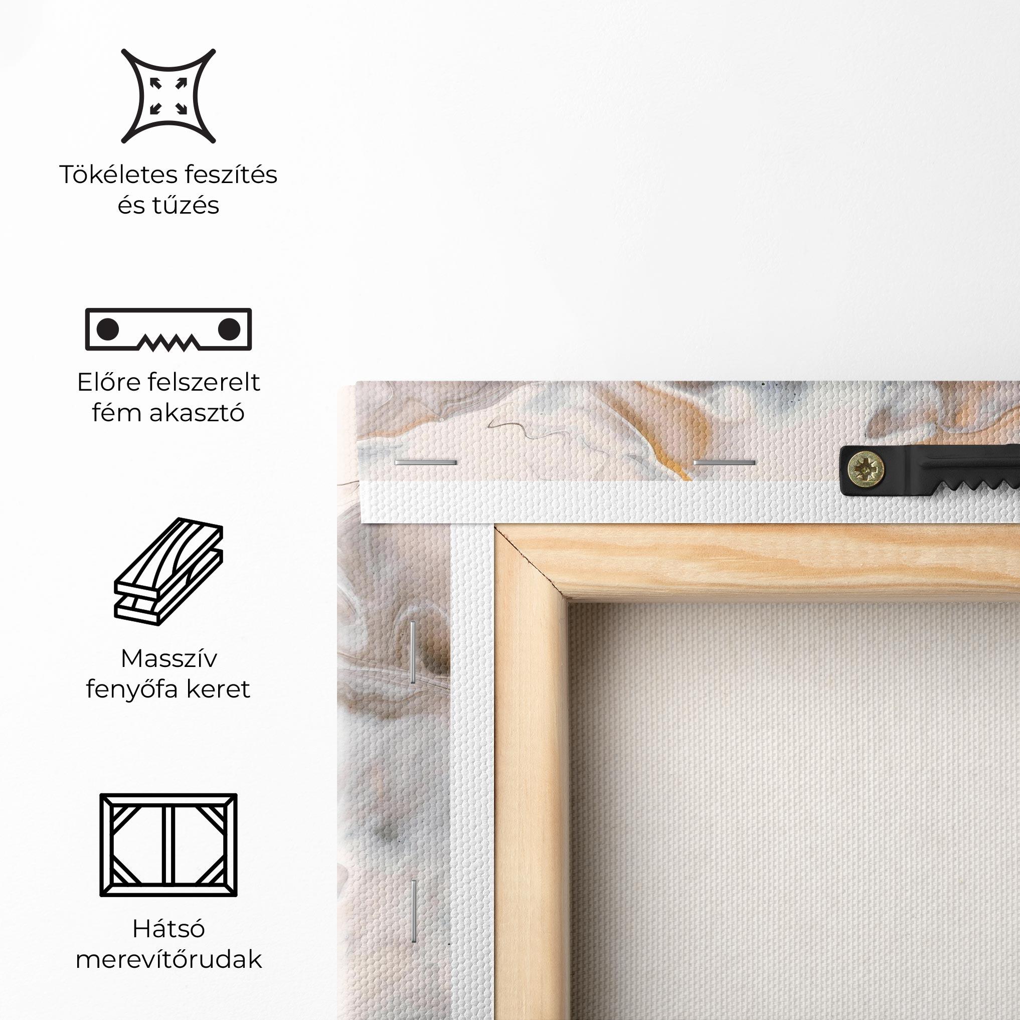 Vászonkép White Gold Abstract mockup 5