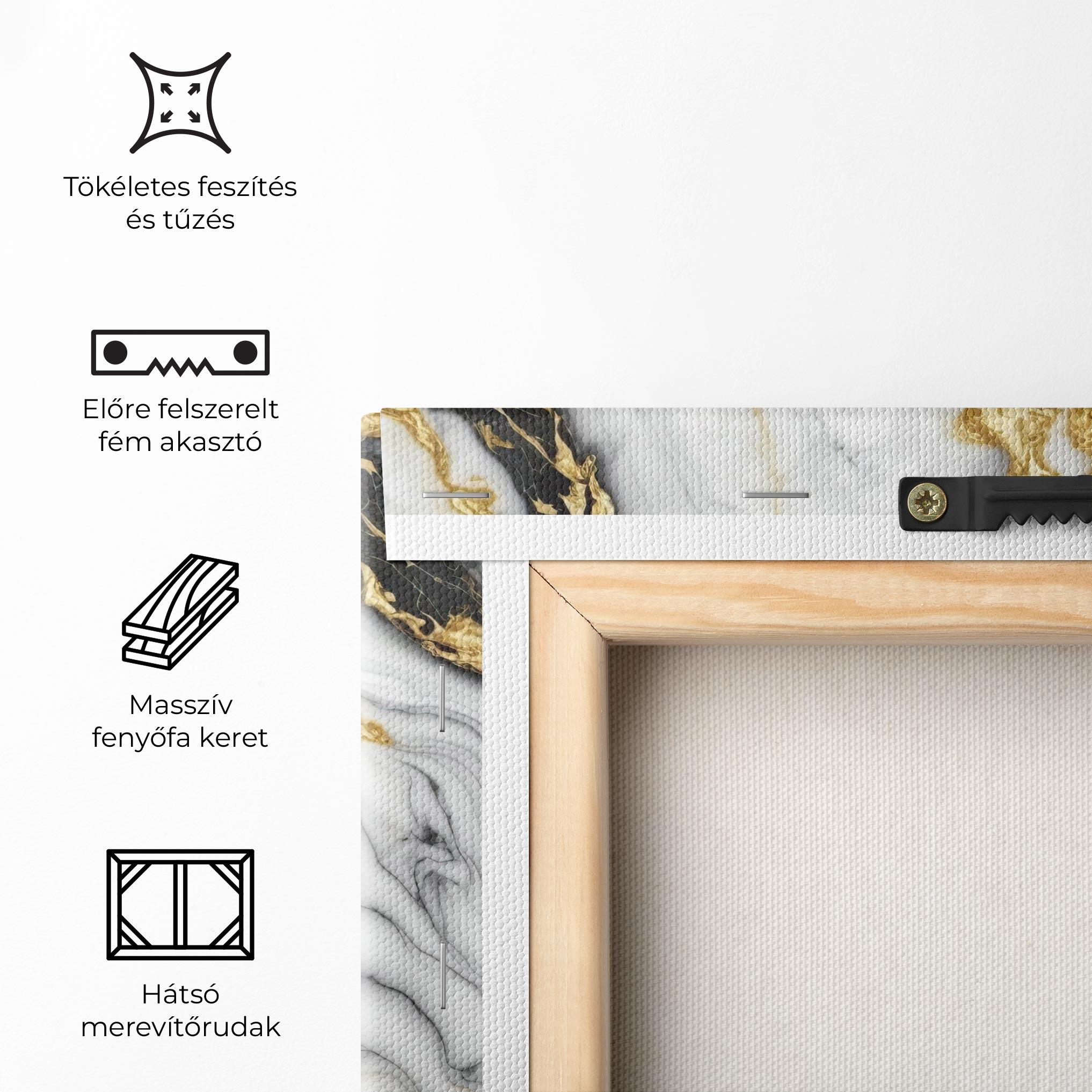 Vászonkép White Golden Marble mockup 5