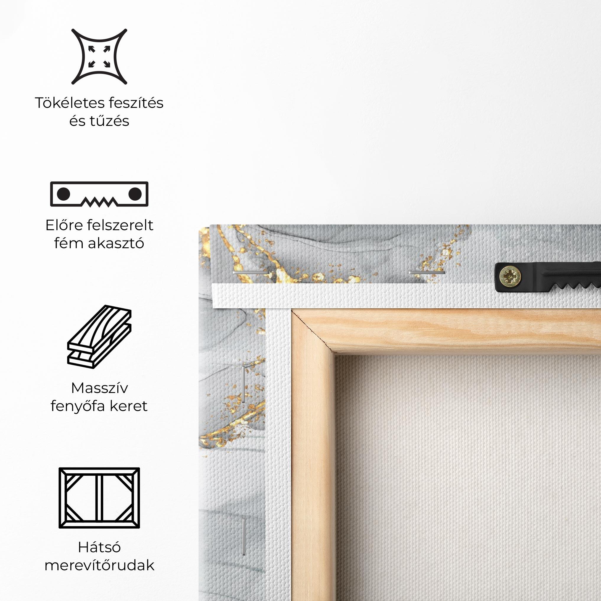 Vászonkép White Ink Marble mockup 5