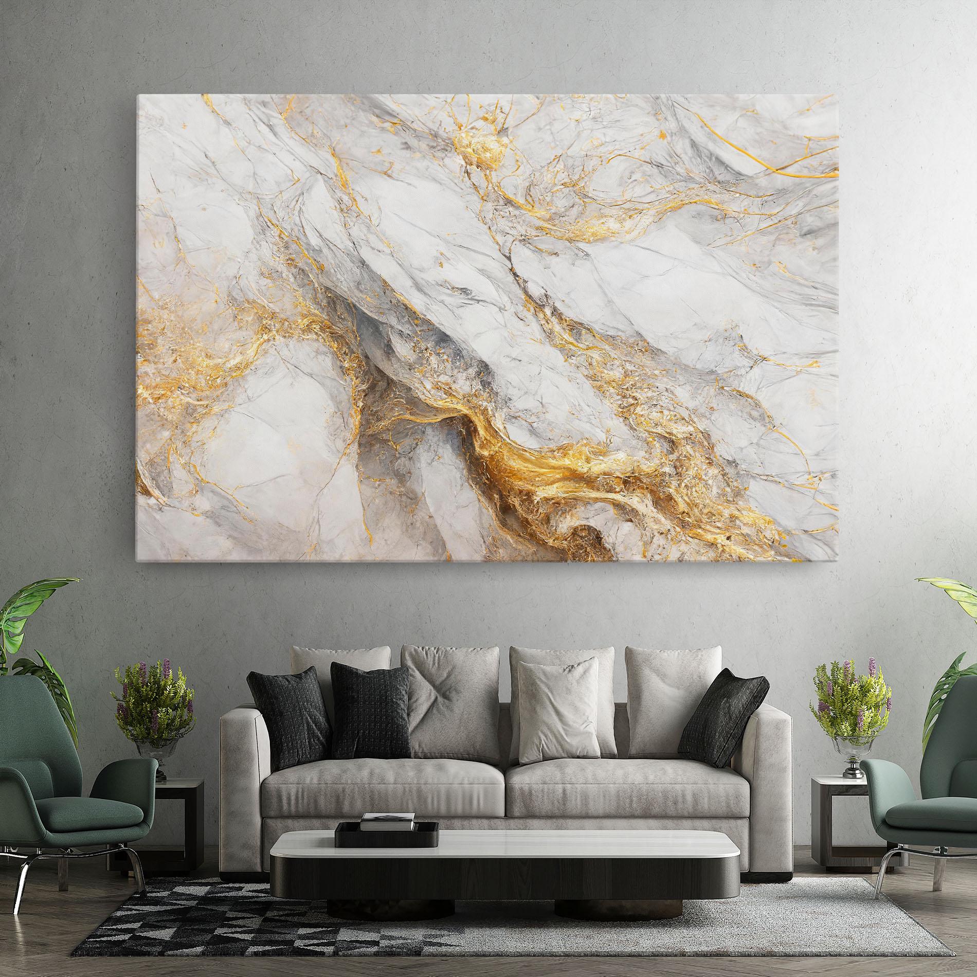 Vászonkép Gold Liquid Grey Marble mockup 7