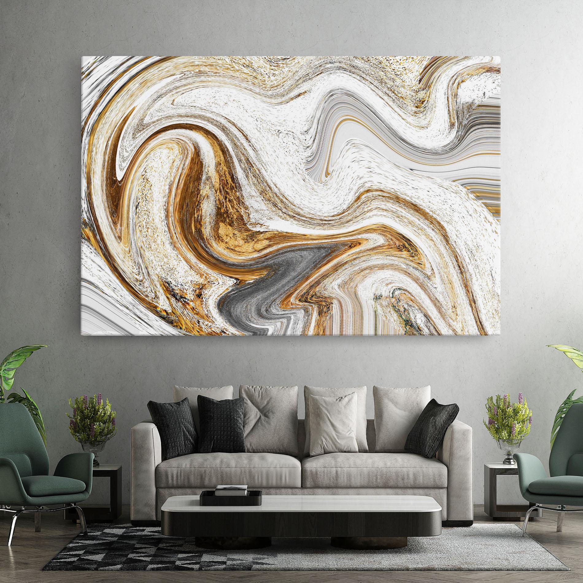 Vászonkép Gold White Liquid mockup 7